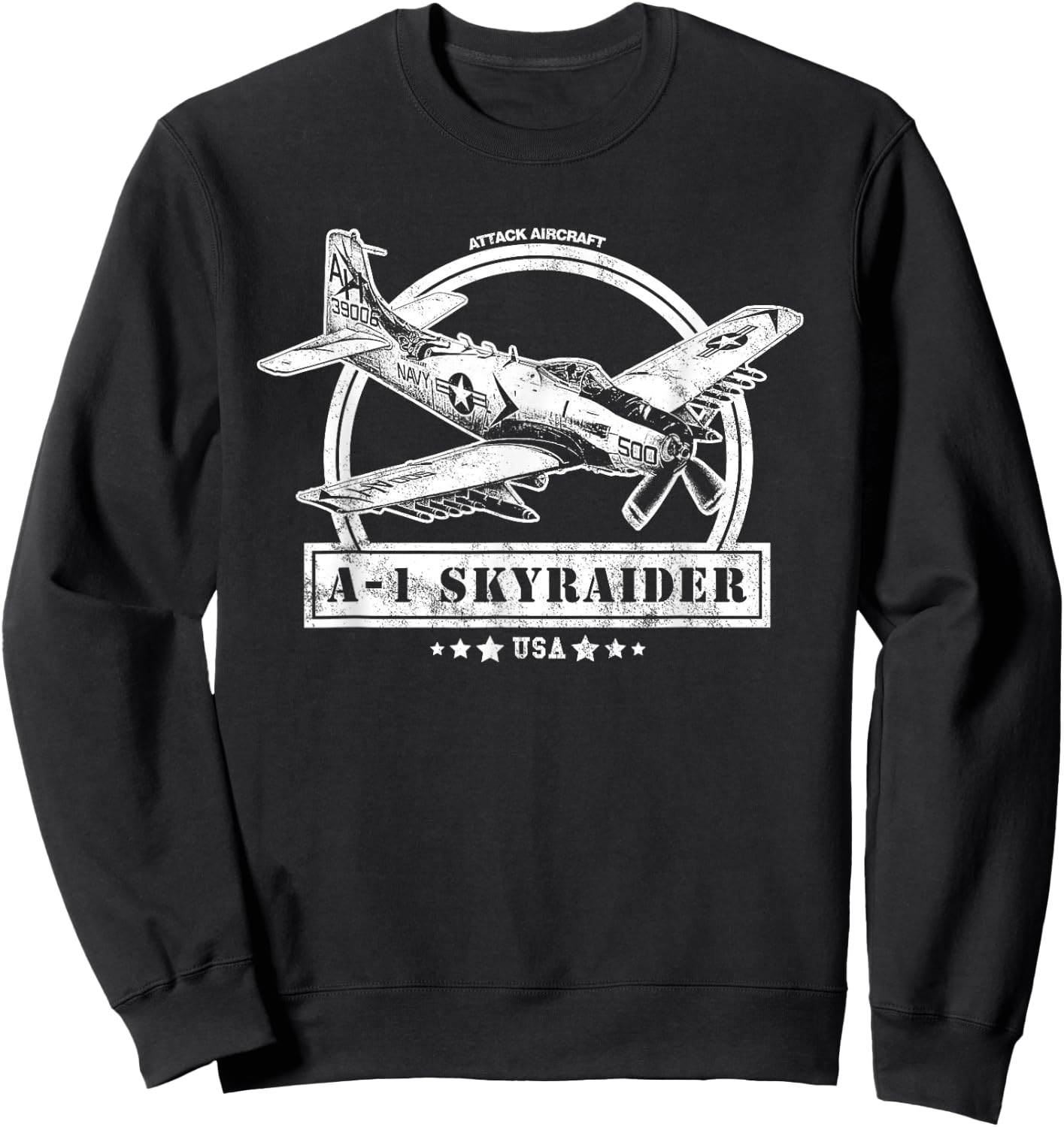 A-1 Skyraider Aircraft Sweatshirt - Sweatshirt | Black
