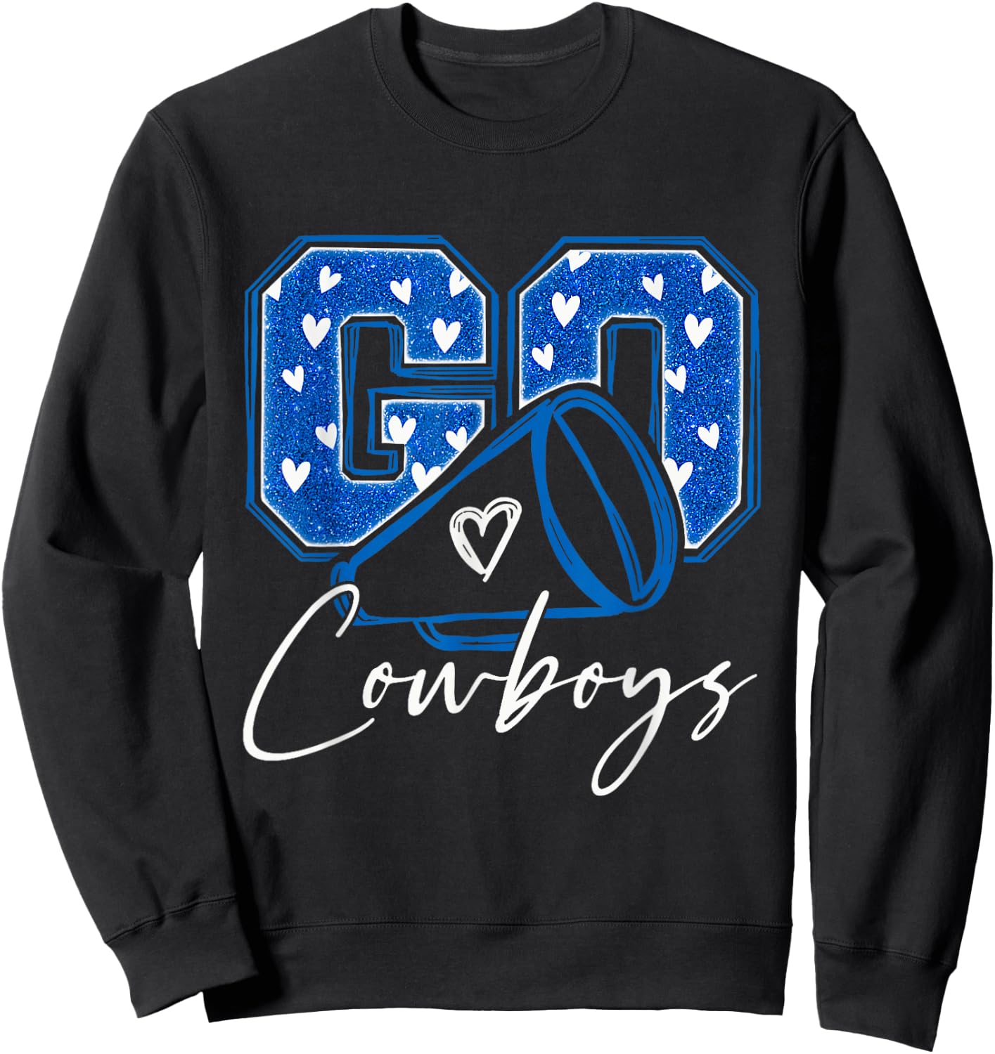Go Cheer Cowboys Design Gift Women Girls Sweatshirt - Sweatshirt | Black