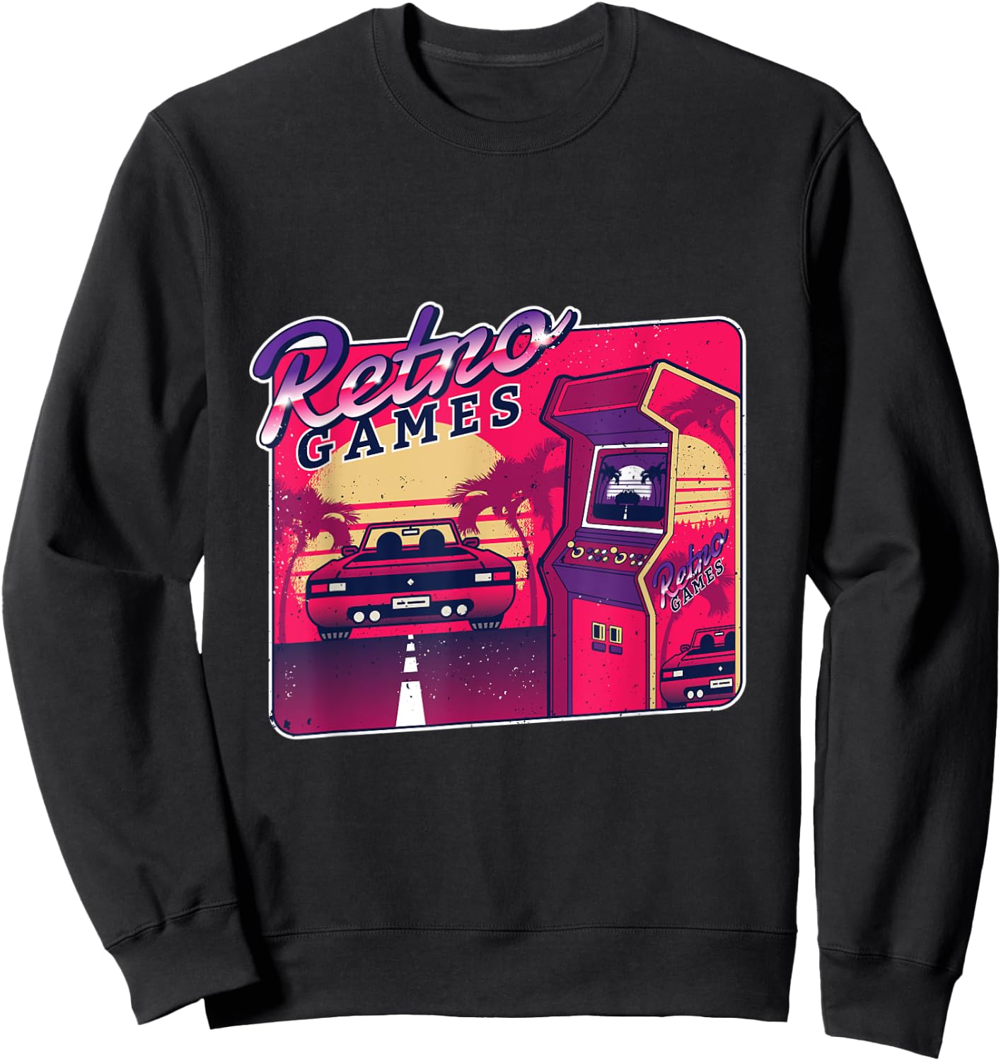 Old School Gamer Gift Vintage 80's Arcade Retro Video Games Sweatshirt - Sweatshirt | Black