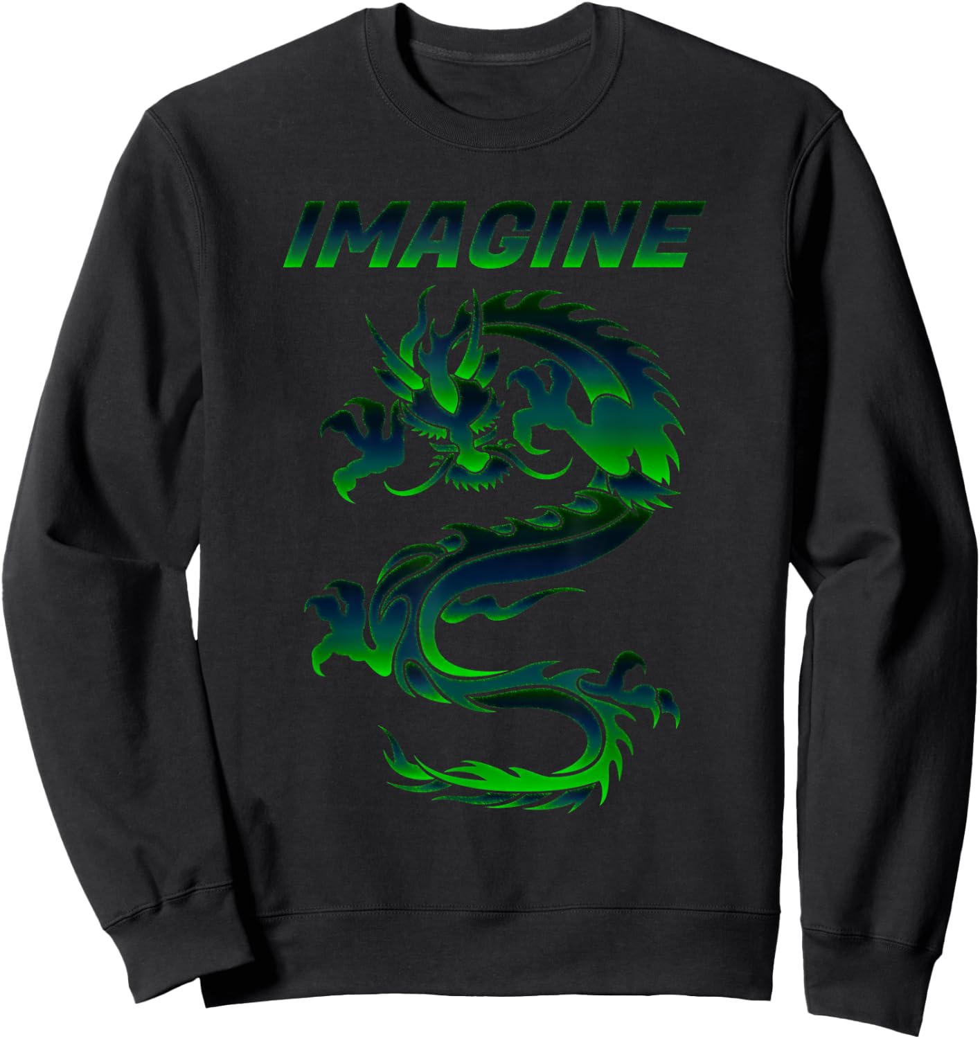 Imagine Fantasy Dragon Tattoo Style Sweatshirt - Sweatshirt | Black