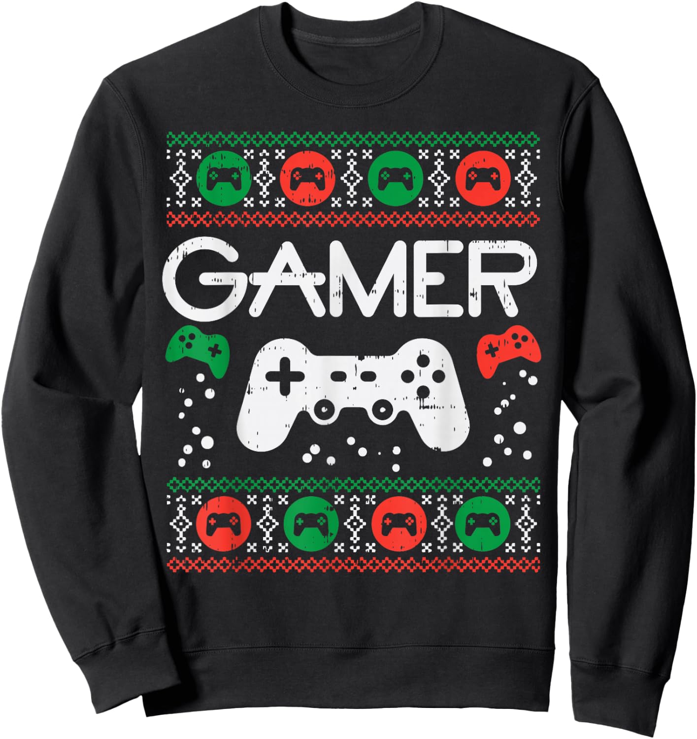 Gamer Ugly Christmas Sweater Retro Video Game Xmas Boys Gift Sweatshirt - Sweatshirt | Black
