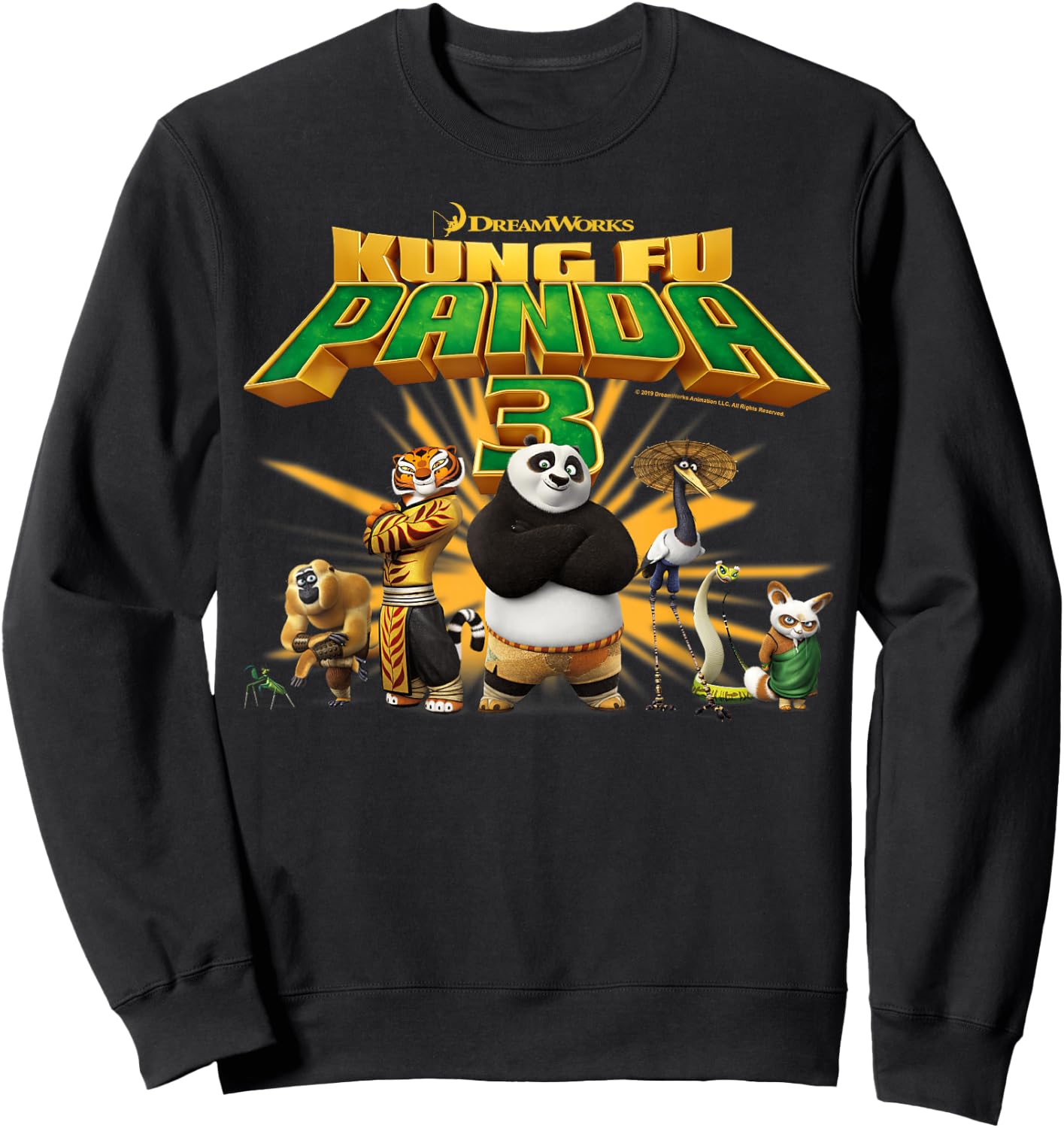 Kung Fu Panda 3 Po And The Furious Five Movie Logo Sweatshirt - Sweatshirt | Black