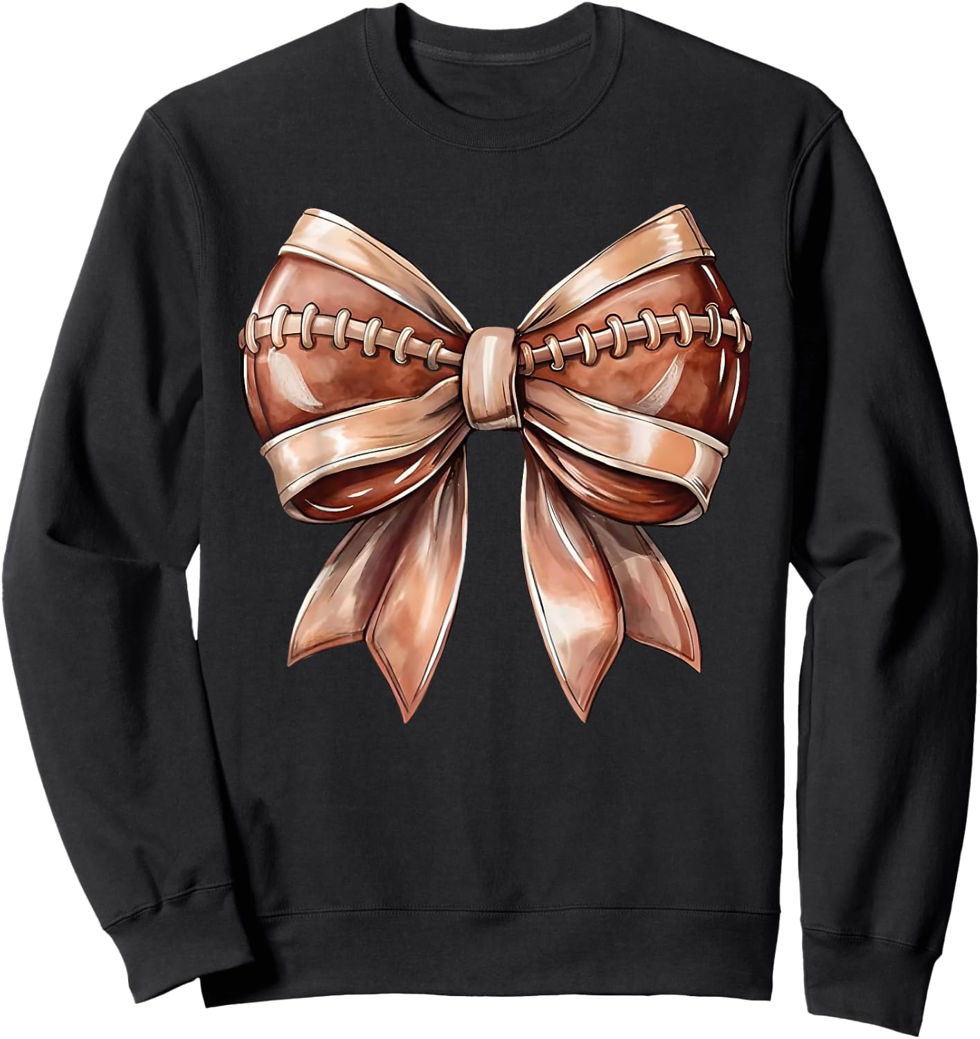 Coquette Bow American Football Thanksgiving Autumn - -Adults & Kids - Black - Short Sleeve - Size S (US) Sweatshirt - Sweatshirt | Black