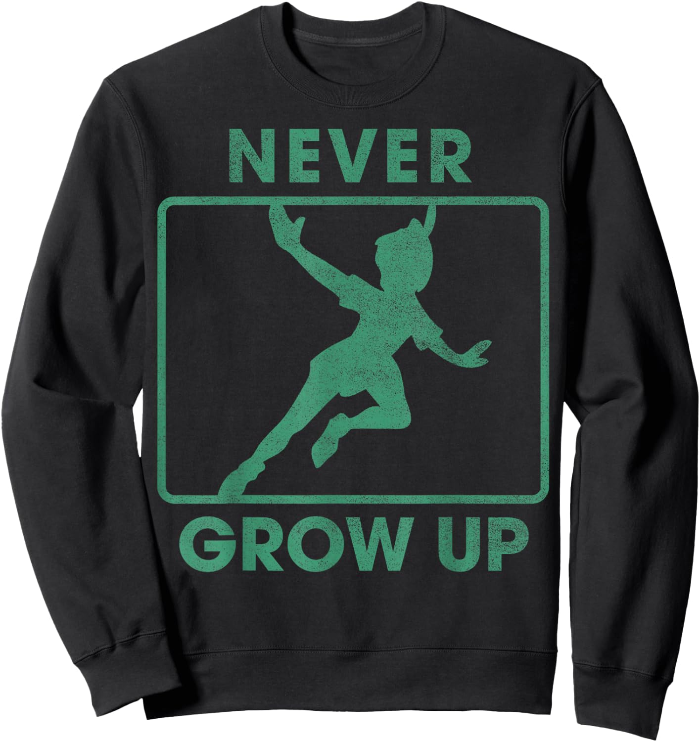 Disney Peter Pan Never Grow Up Silhouette Small Sweatshirt - Sweatshirt | Black