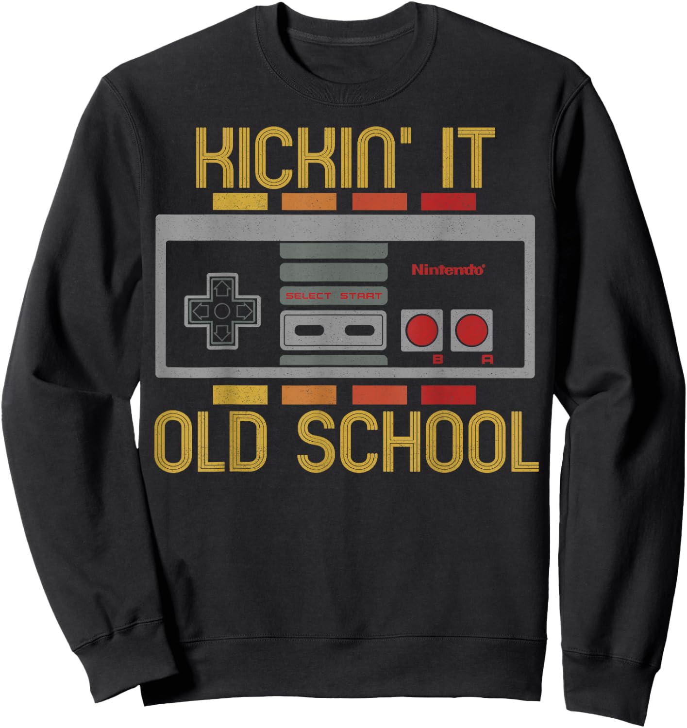 Nintendo NES Retro Kickin' It Old School Graphic Sweatshirt - Sweatshirt | Black