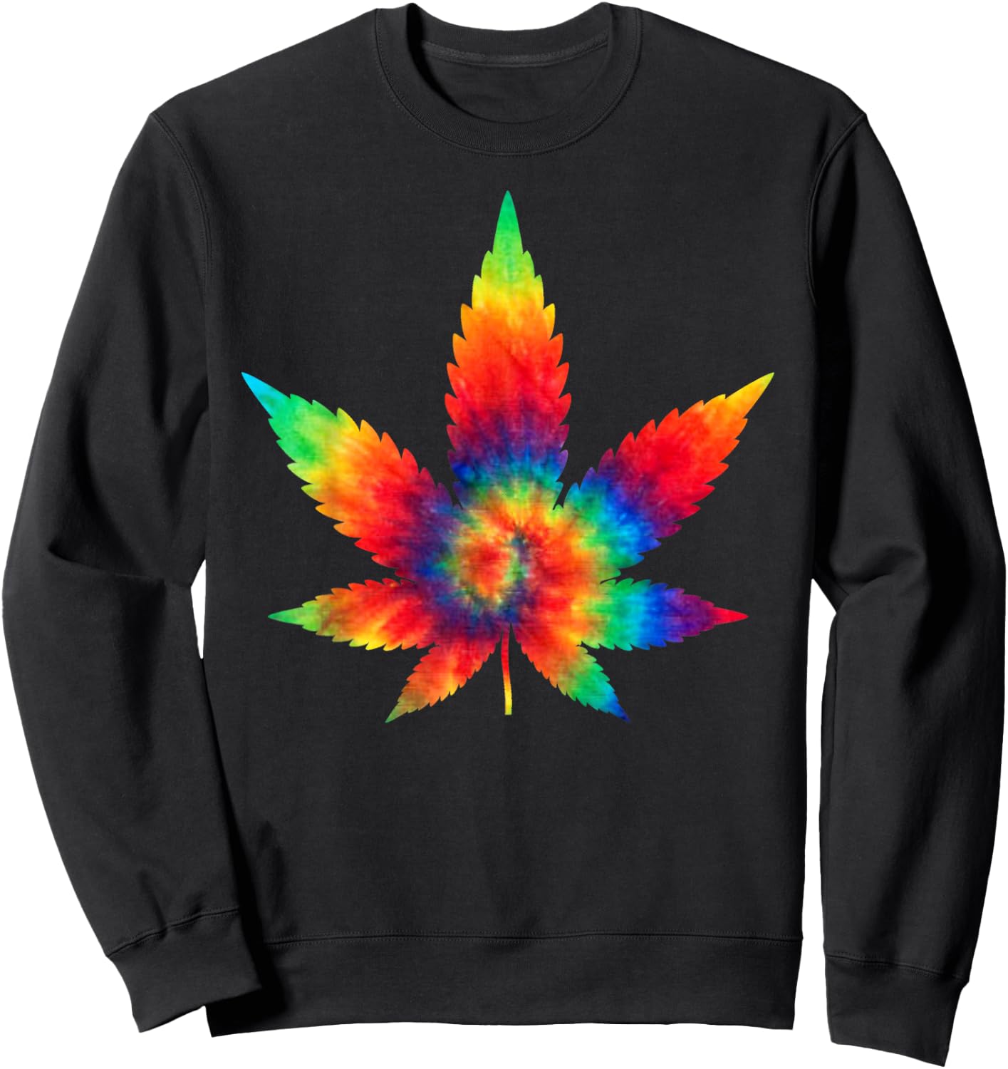 Cannabis - Weed Tie Dye Hippie Stoner Shirt Gift Sweatshirt - Sweatshirt | Black