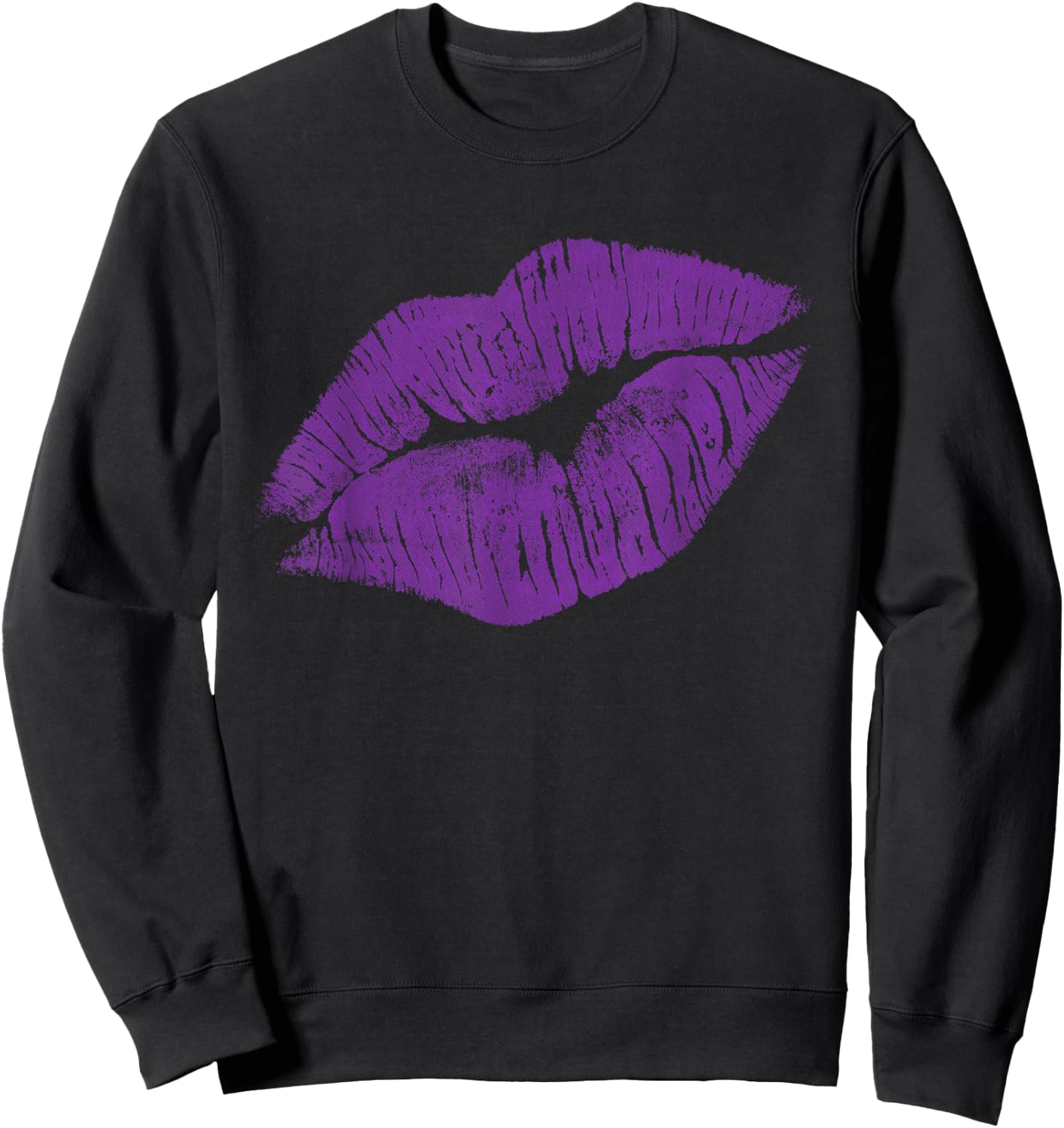 Purple Kissing Lipstick | Perfect 80s Party Design Sweatshirt - Sweatshirt | Black