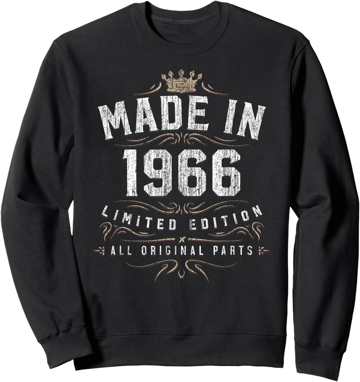 Made In 1966 T Shirt - All Original Parts 53rd Birthday Gift Sweatshirt - Sweatshirt | Black