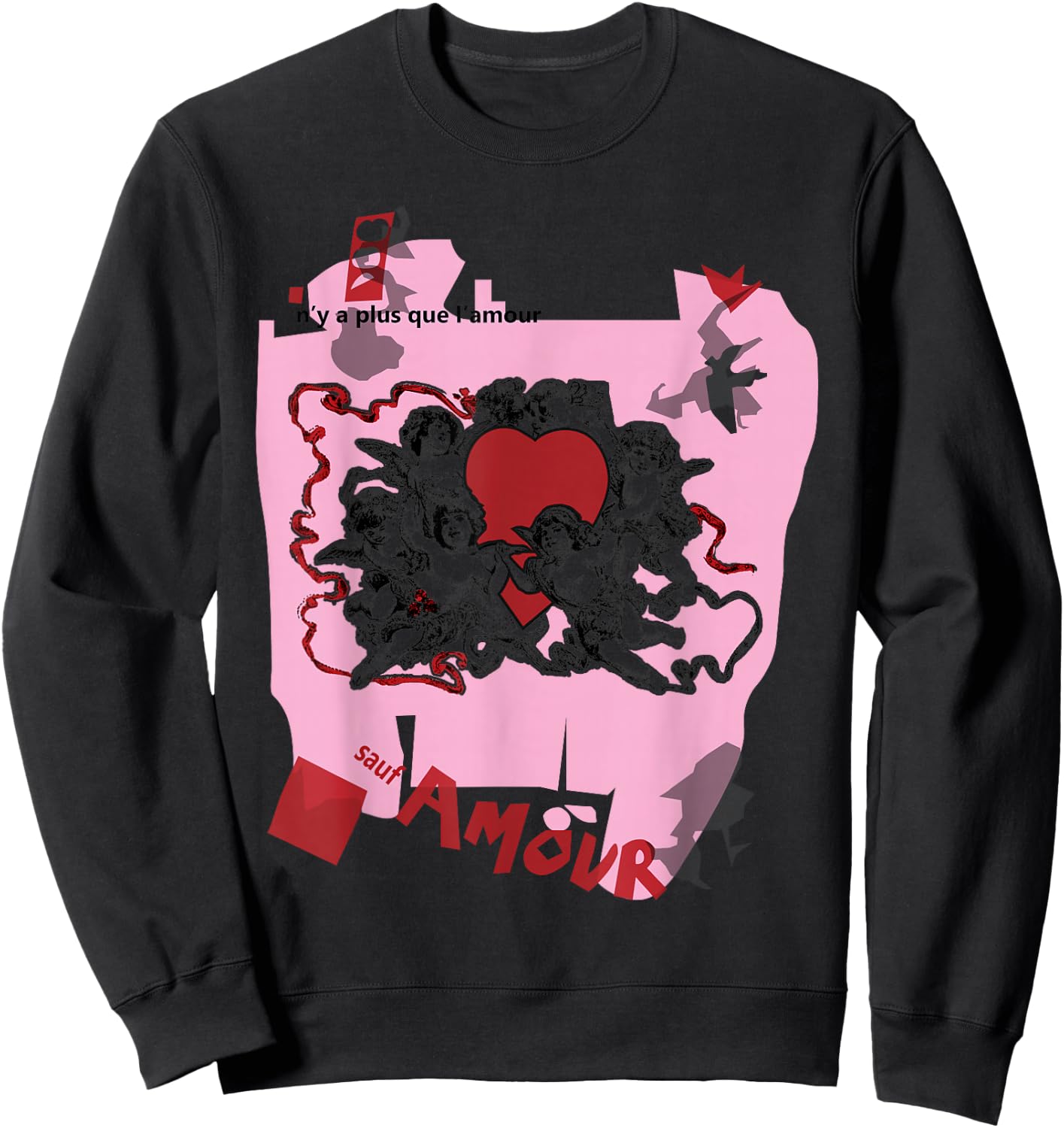 Beat It Retro 80s Pop Culture Sauf Amour Sweatshirt - Sweatshirt | Black