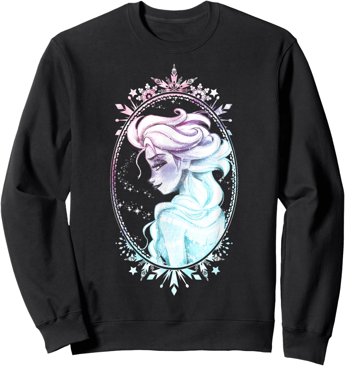 Disney Frozen Elsa Side Glance Framed in Winter Small Sweatshirt - Sweatshirt | Black