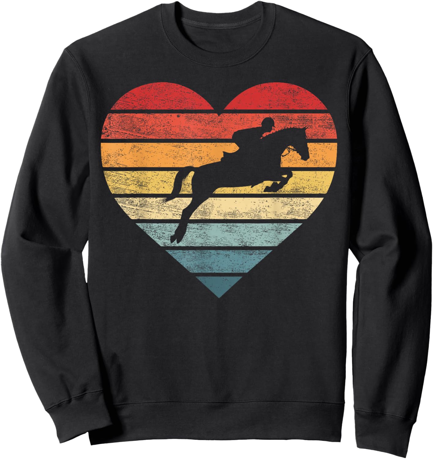 Retro Sunset Horse Lover Rider Equestrian Horseman Gifts Sweatshirt - Sweatshirt | Black