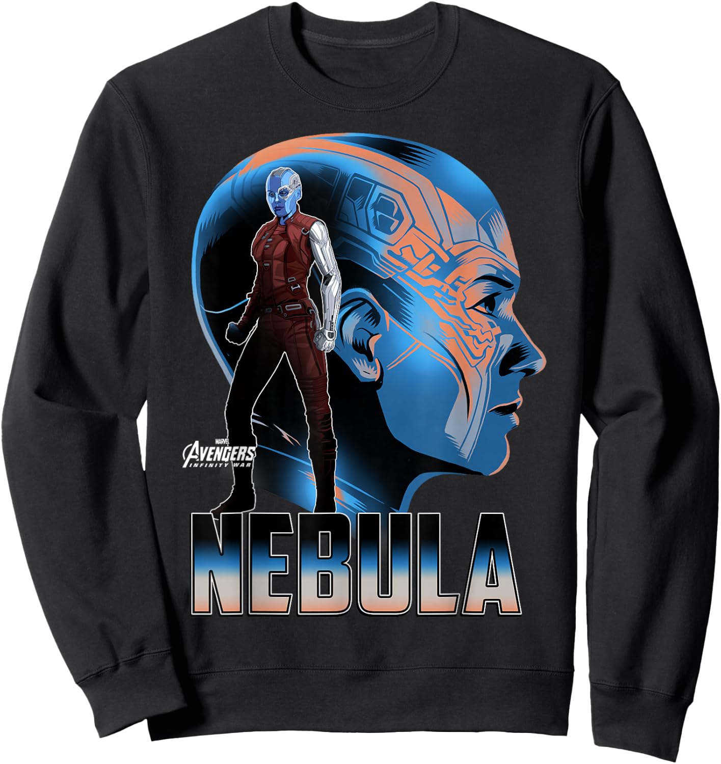 Marvel Infinity War Nebula Big Head Profile Sweatshirt - Sweatshirt | Black
