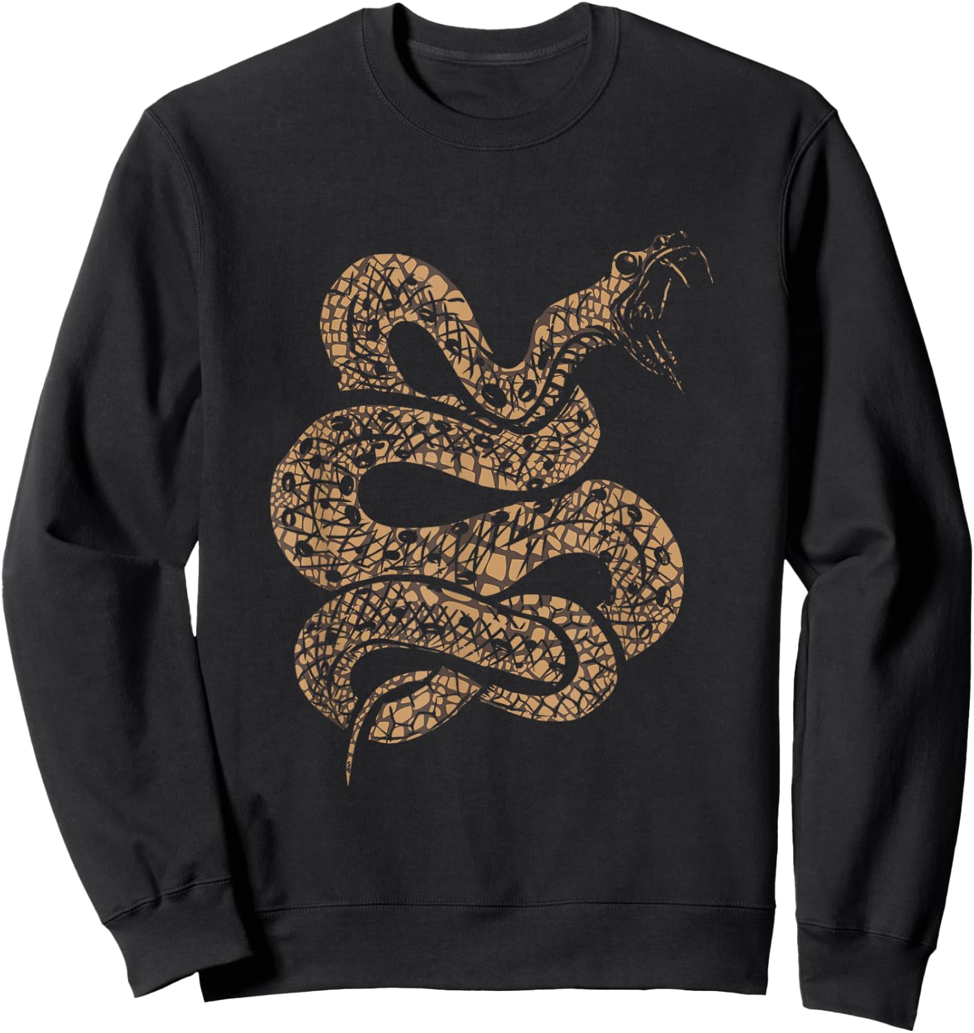 King Cobra Hissing Distressed Snake Lover Gift Sweatshirt - Sweatshirt | Black