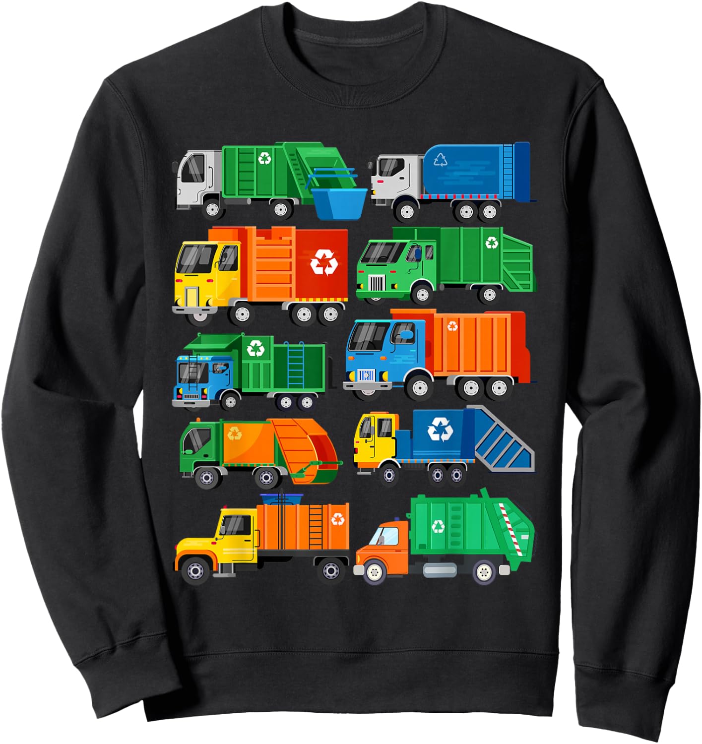 Garbage Truck Recycling Day Trash Waste Separation Birthday Sweatshirt - Sweatshirt | Black