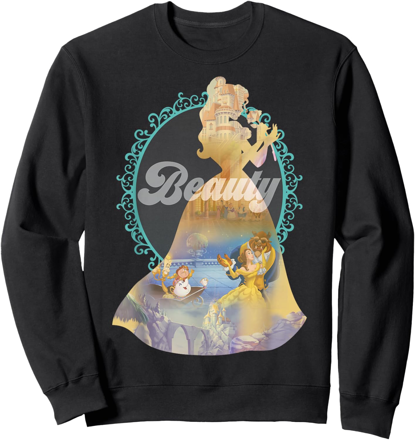 Disney Beauty and the Beast Enchanted Dance Belle Silhouette Sweatshirt - Sweatshirt | Black