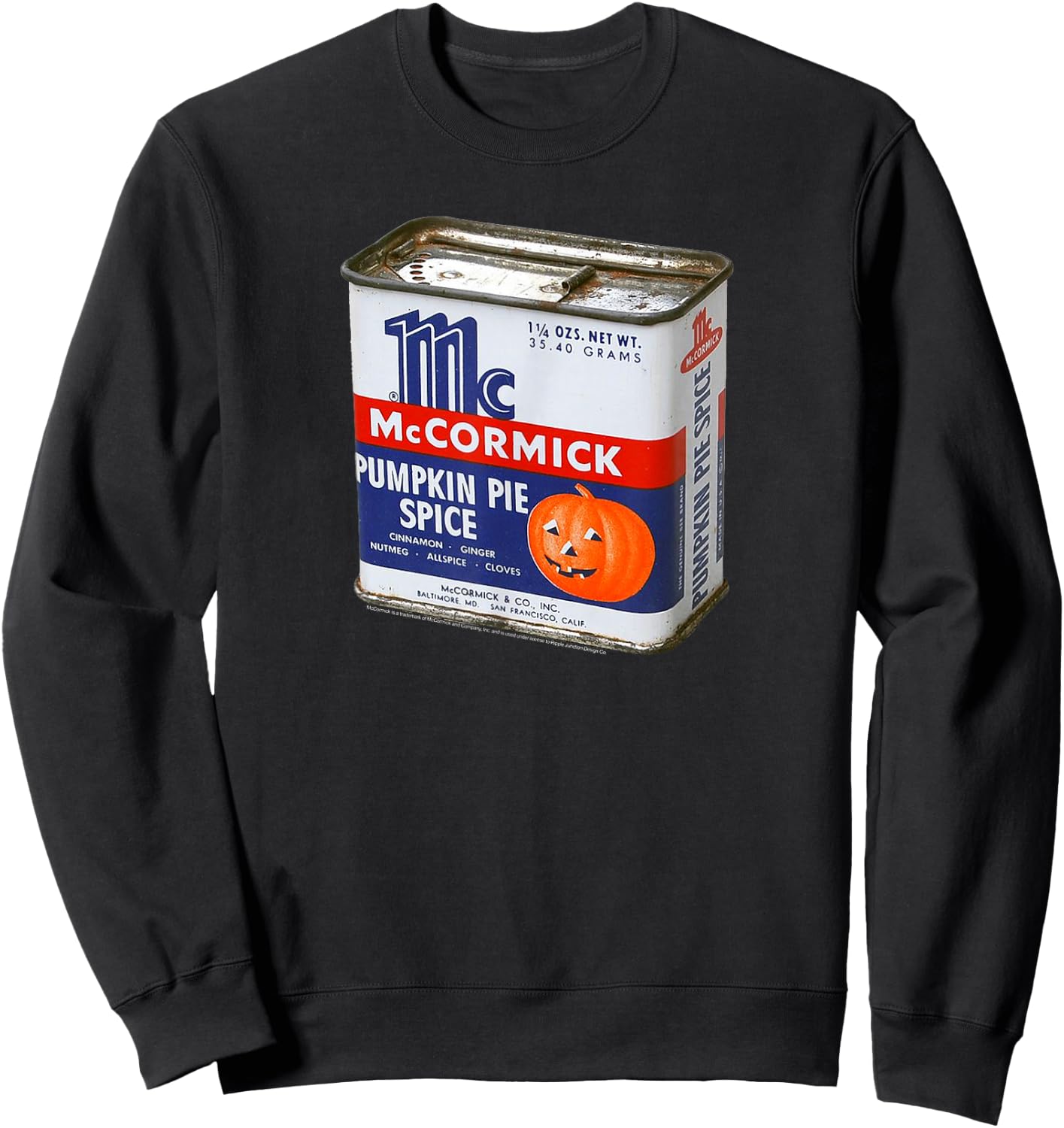 McCormick Seasoning Pumpkin Pie Spice Tin Sweatshirt - Sweatshirt | Black