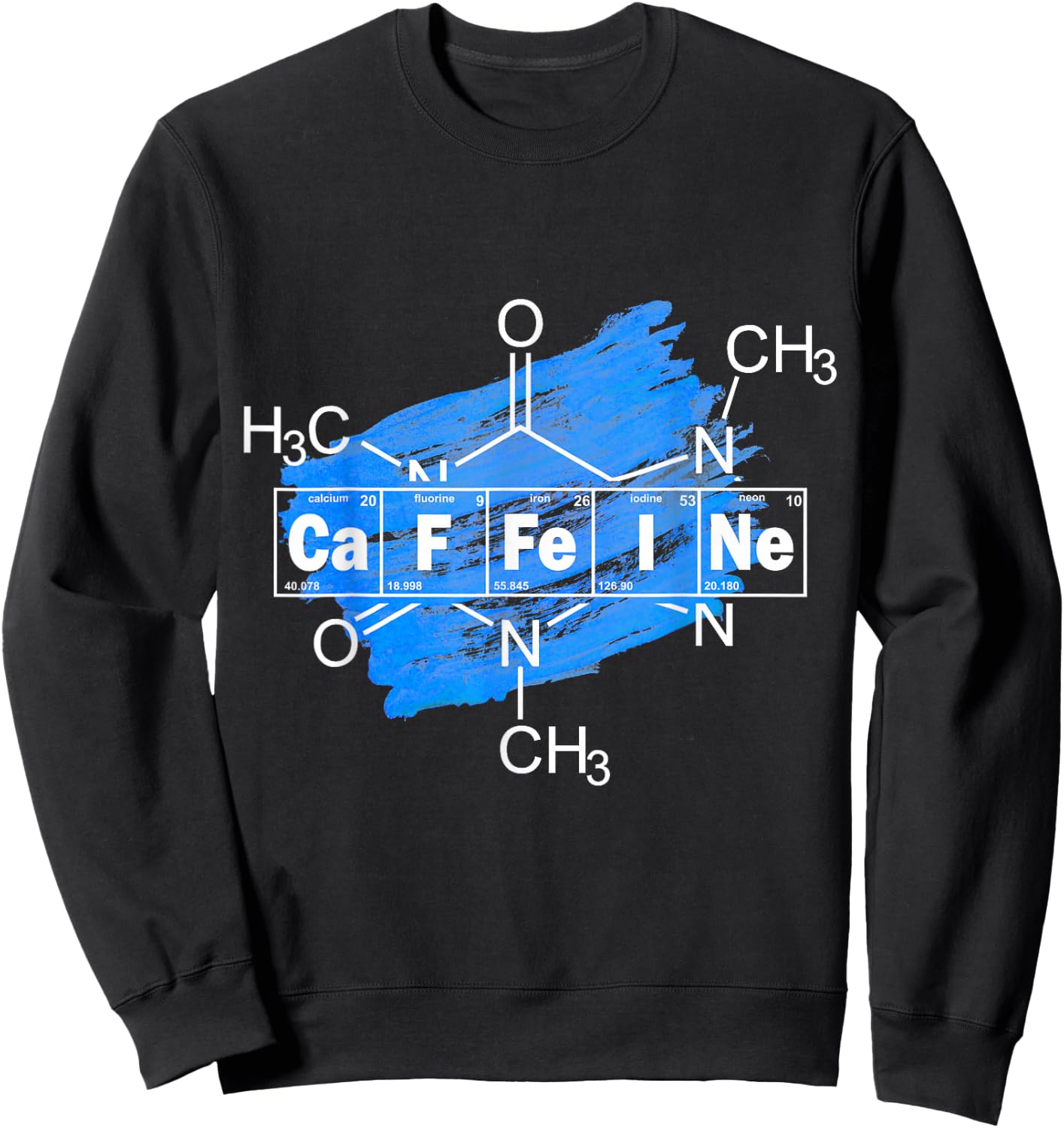 Caffeine Elements Chemistry Science Coffee Lover Sweatshirt - Sweatshirt | Black