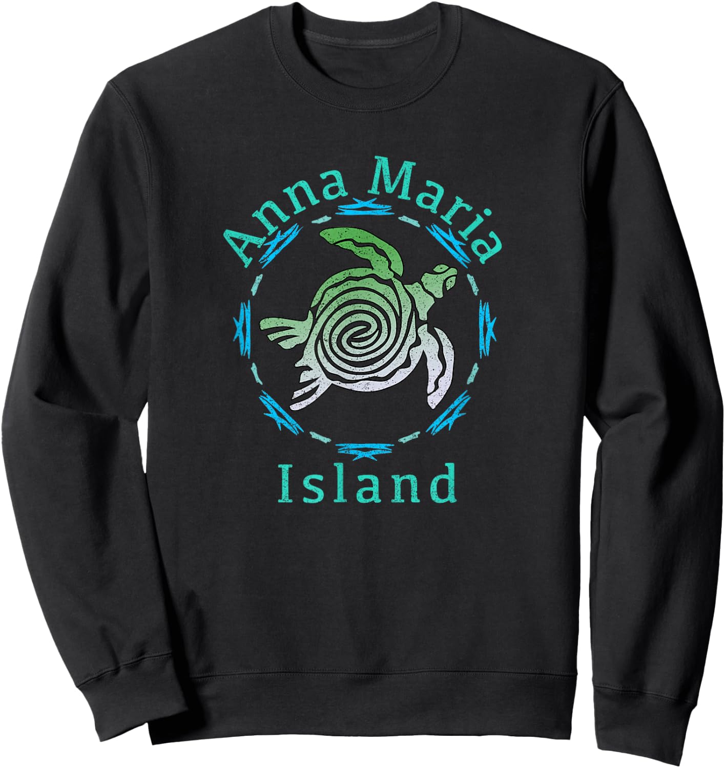 Anna Maria Island Vintage Tribal Turtle Sweatshirt - Sweatshirt | Black