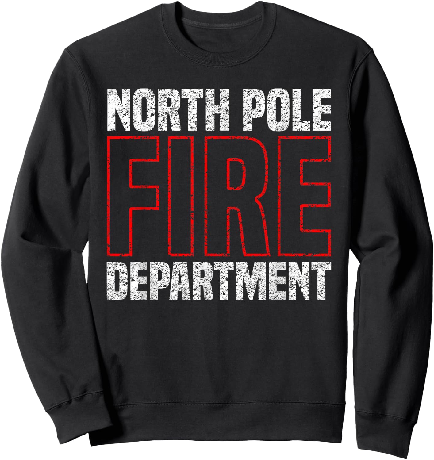 North Pole Fire Department Firefighter Sweatshirt - Sweatshirt | Black