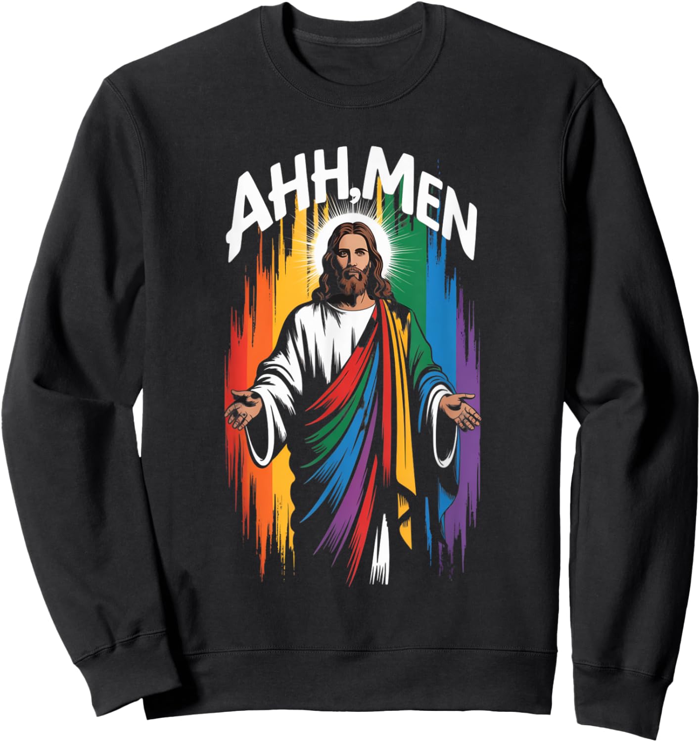 Ahh Men Funny Gay Pride Month 2025 Rainbow Pride Parade Sweatshirt - Sweatshirt | Black