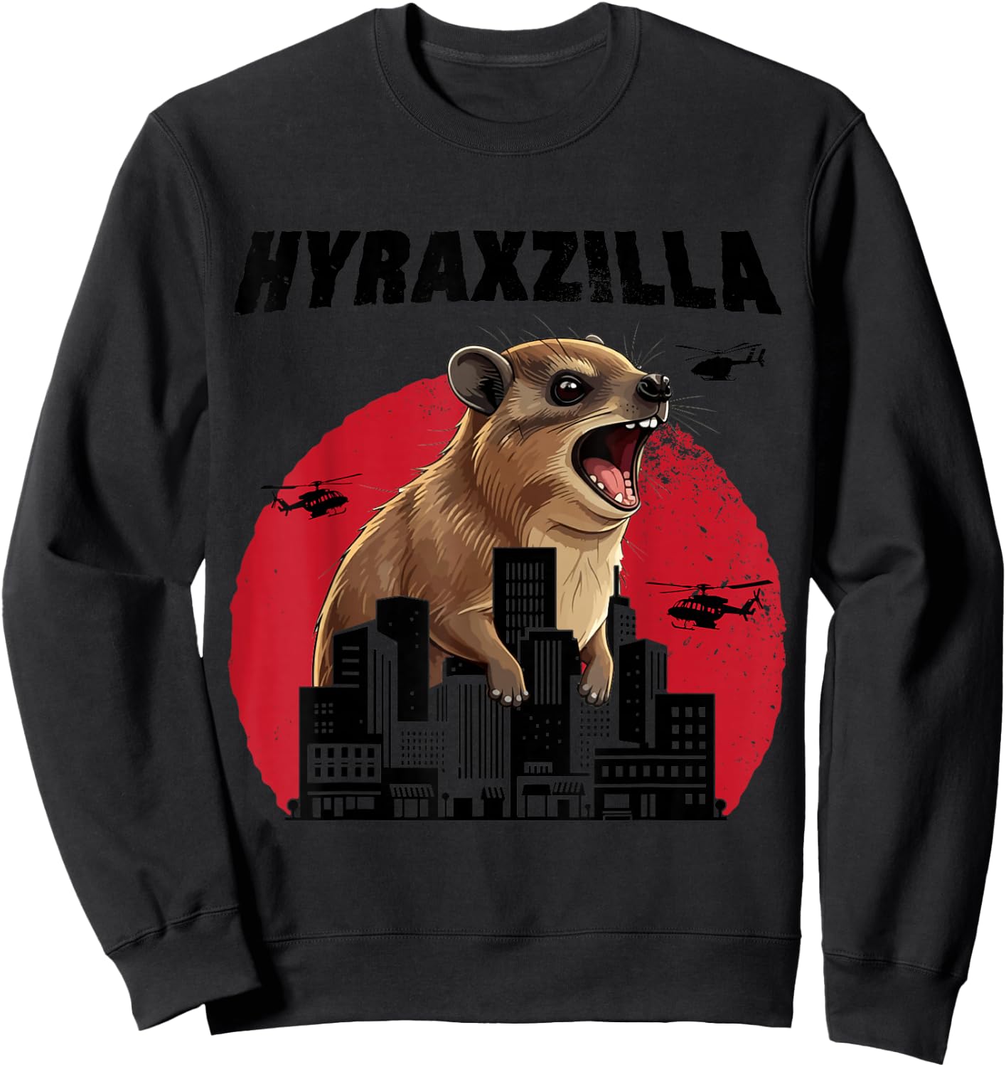 Hyraxzilla Rock Hyrax Lover Awawa Funny Upset Groundhog Sweatshirt - Sweatshirt | Black