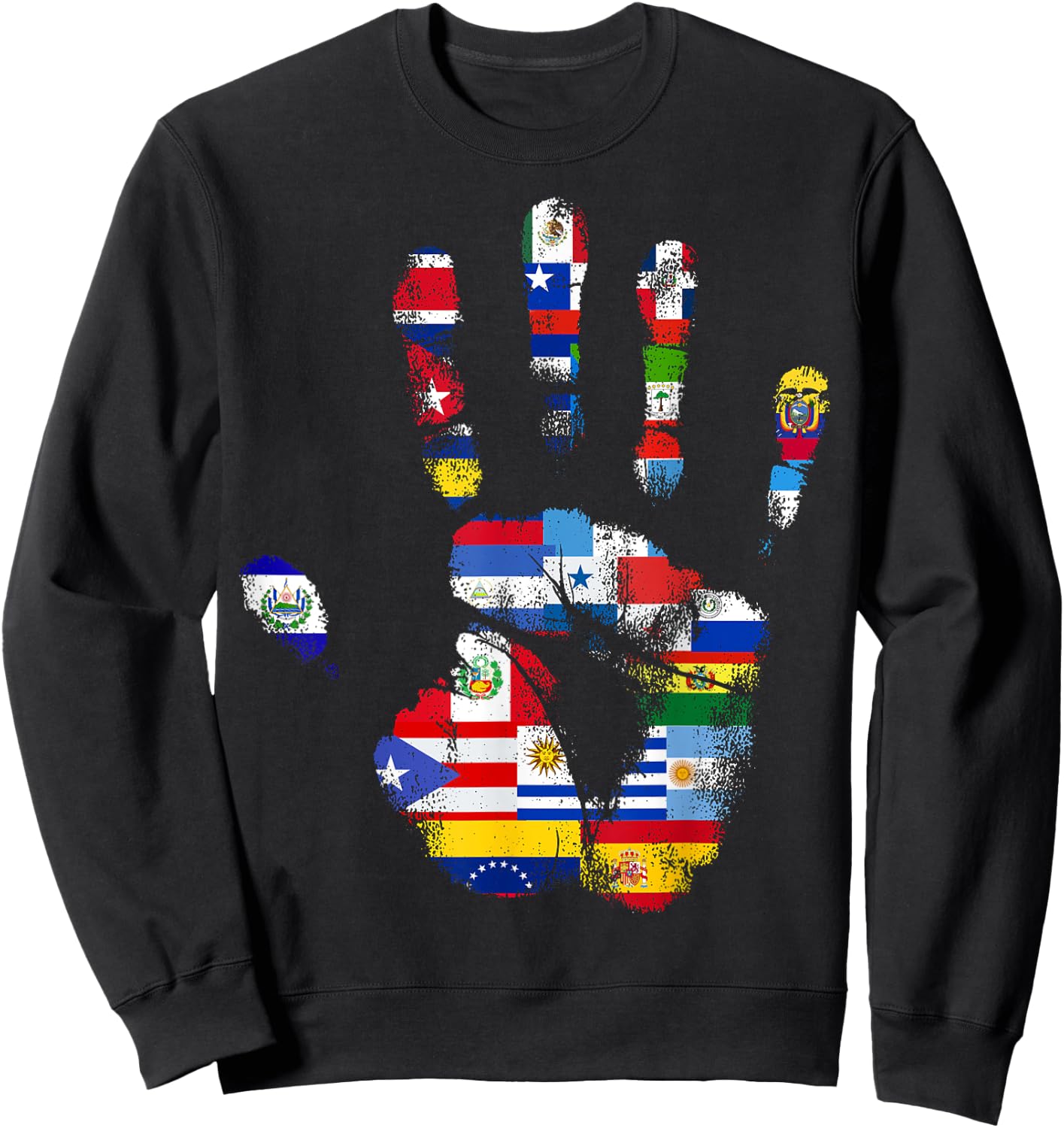 National Hispanic Heritage Month Latin America Latino Flags Sweatshirt - Sweatshirt | Black