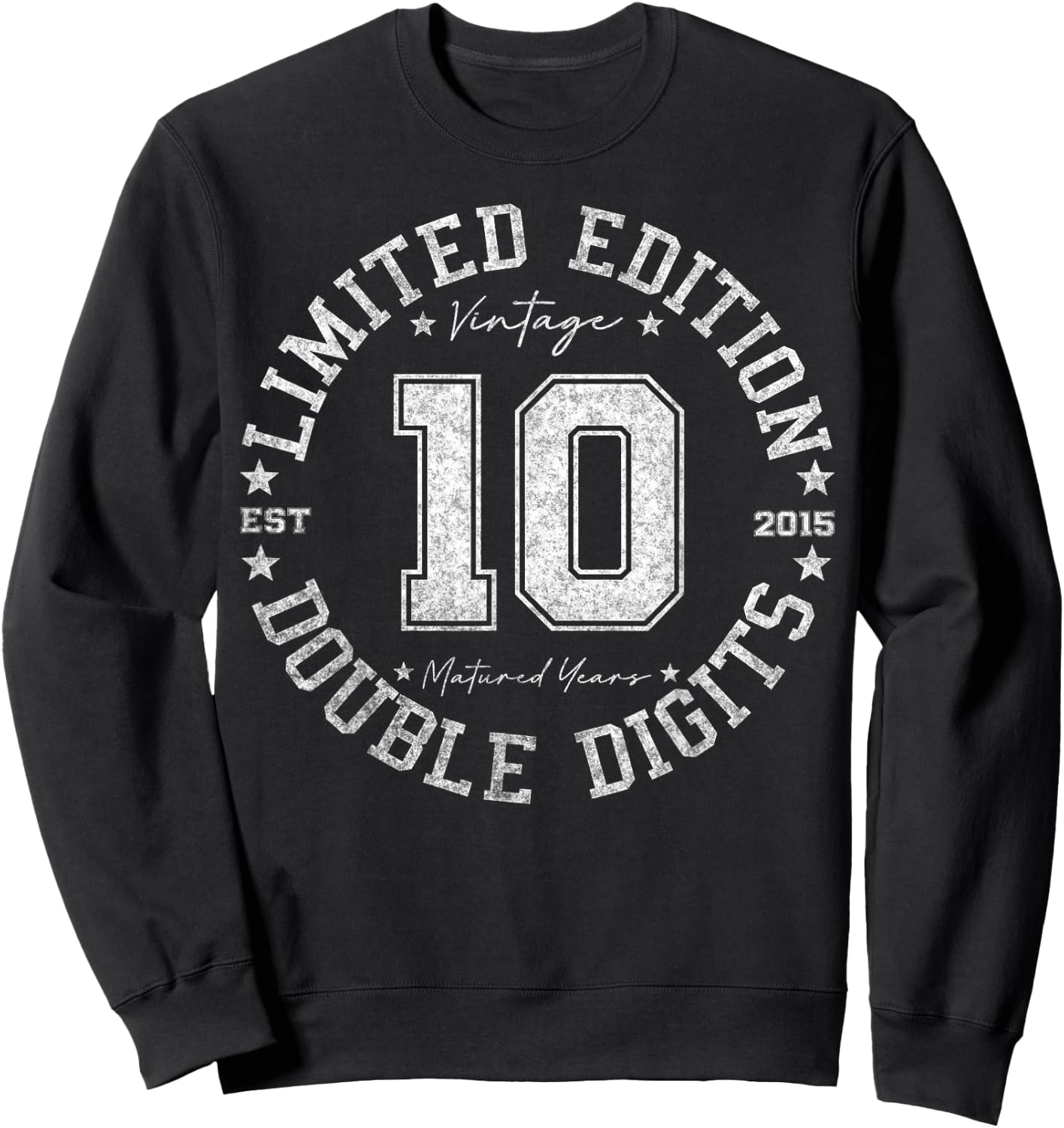 Official Double Digits 10 Year Old Gifts 10th Birthday 2015 Sweatshirt - Sweatshirt | Black