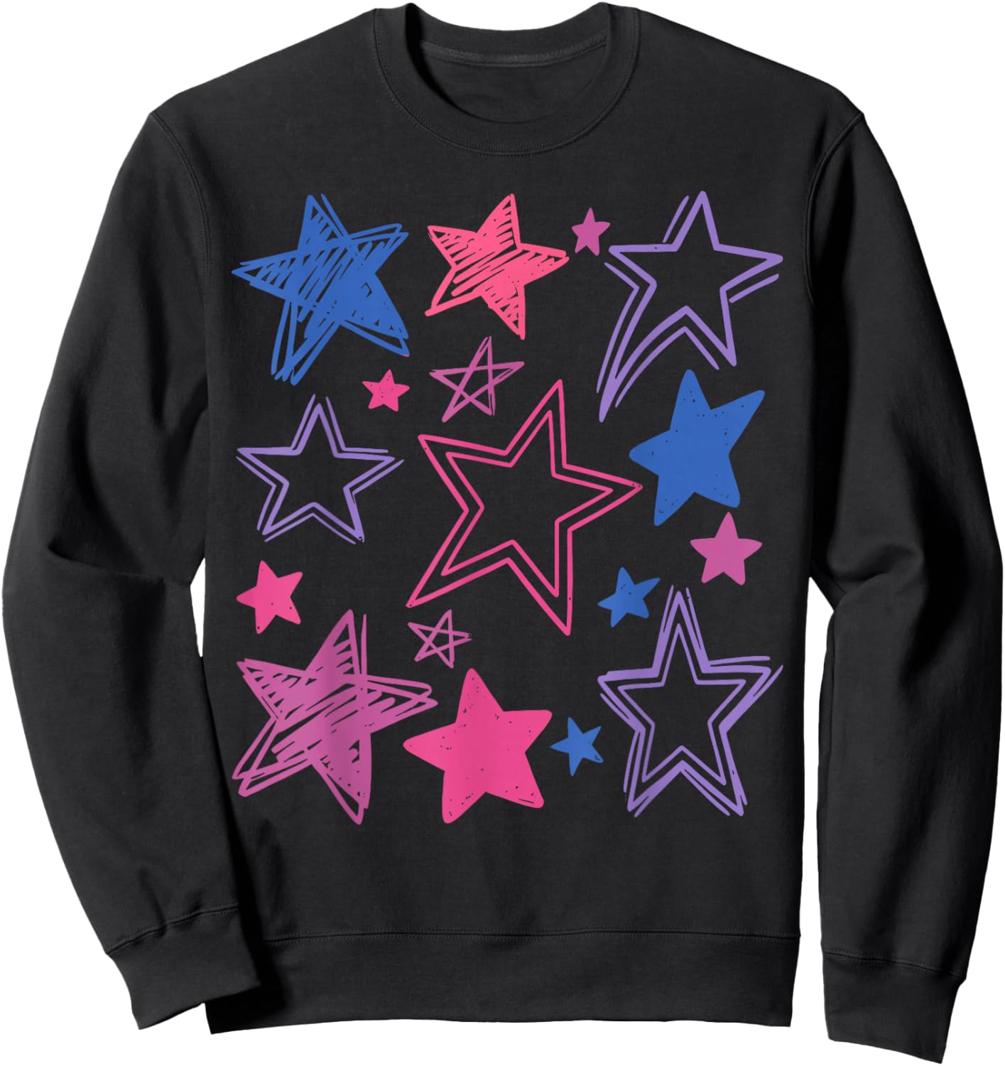 Subtle Bi Pride Stars Bisexual LGBTQ Pride Month Sweatshirt - Sweatshirt | Black