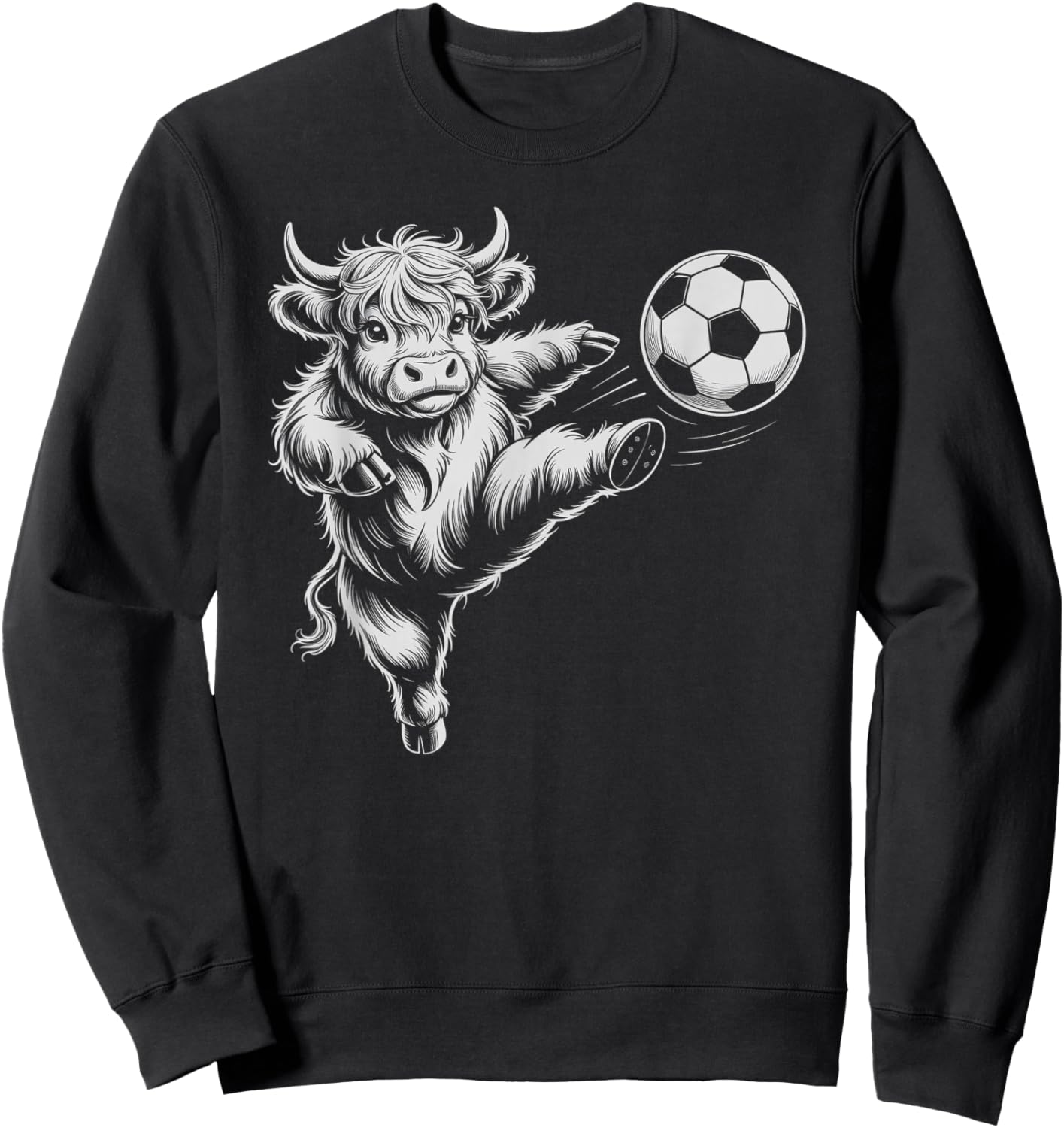 Funny Soccer Heifer Just Girl Who Loves Highland Cows Play Sweatshirt - Sweatshirt | Black