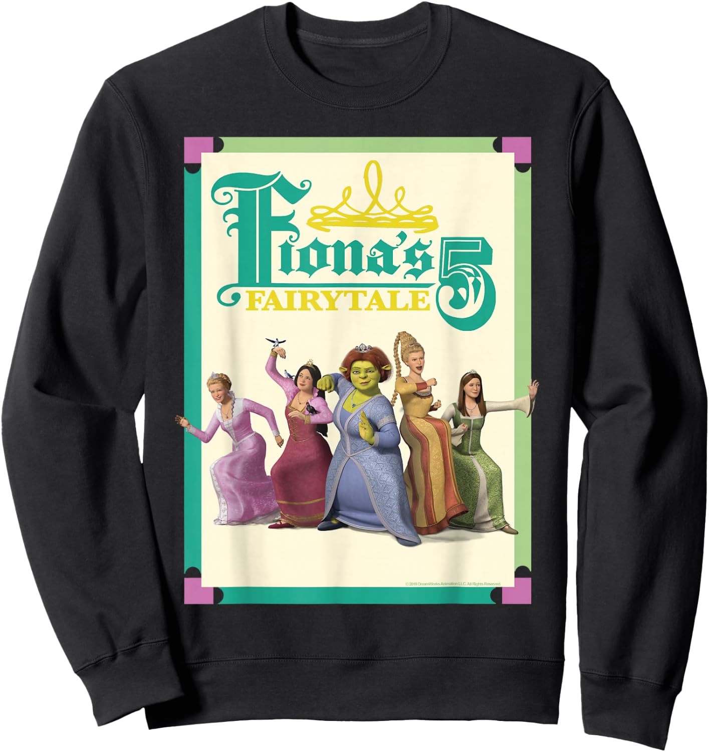 Shrek The Third Princess Fiona's Fairytale 5 Group Sweatshirt - Sweatshirt | Black