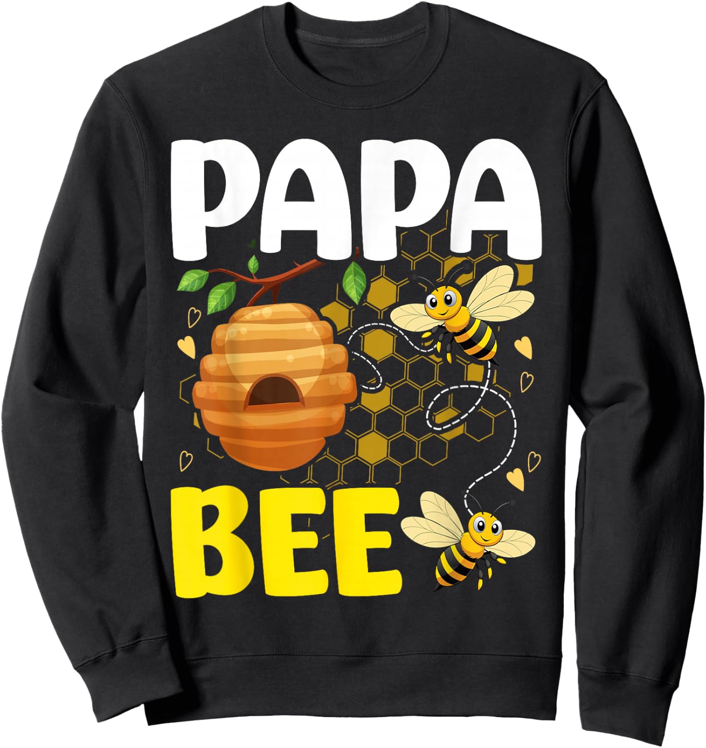 Papa Bee Family Matching Beekeeping Dad Daddy Men Sweatshirt - Sweatshirt | Black