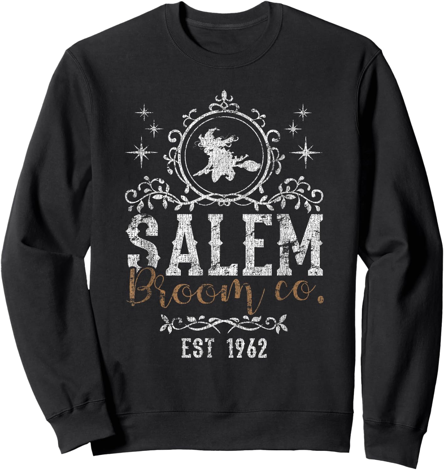 Witches Salem Broom Company Grunge Halloween Women's Witch Sweatshirt - Sweatshirt | Black