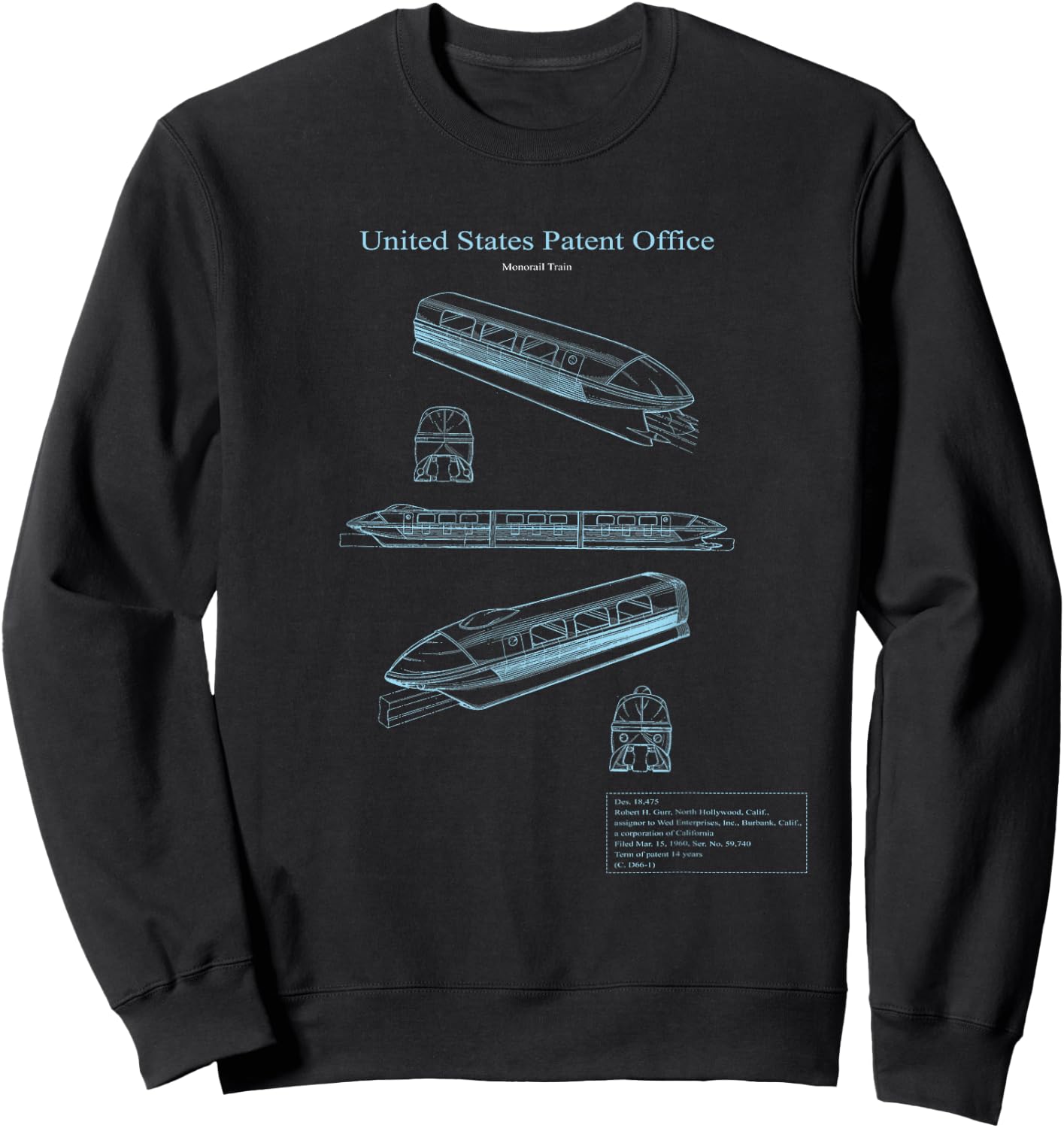 Monorail Blueprint Sweatshirt - Sweatshirt | Black