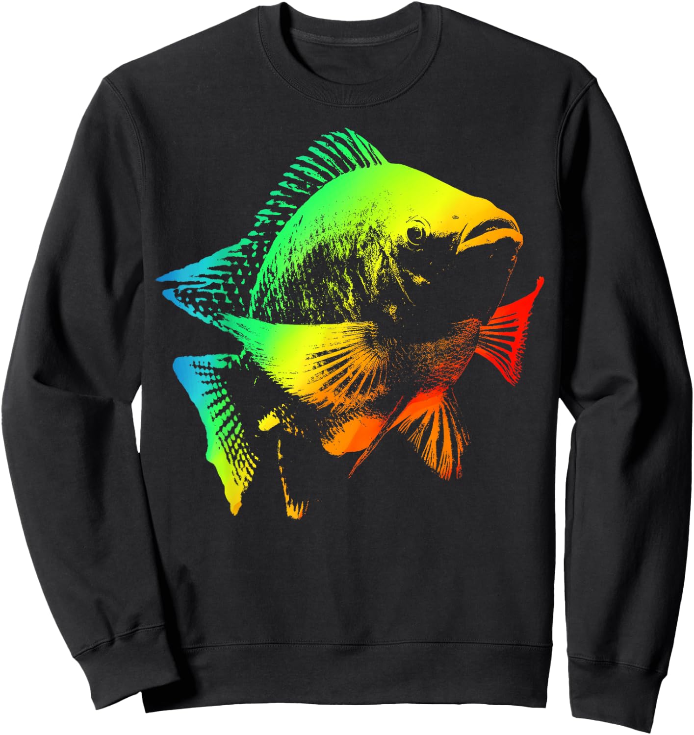 TILAPIA Colorful Rainbow Retro Sweatshirt - Sweatshirt | Black
