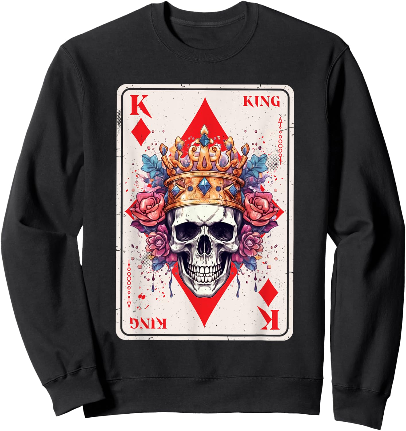 Gothic Card Game Halloween Scary Horror King of Diamonds Sweatshirt - Sweatshirt | Black
