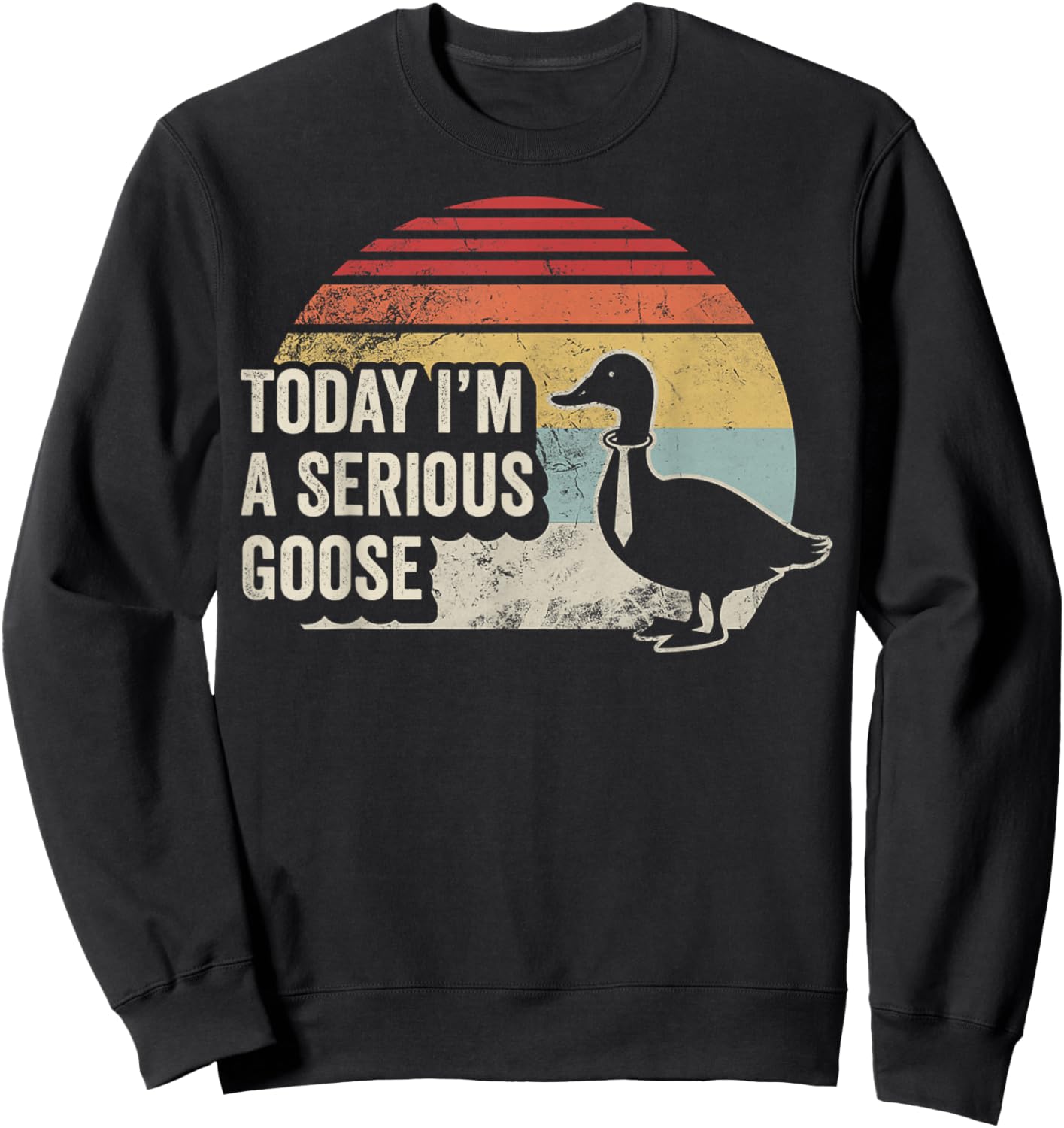 Today I'm A Serious Goose Funny Retro Vintage Bird Sweatshirt - Sweatshirt | Black