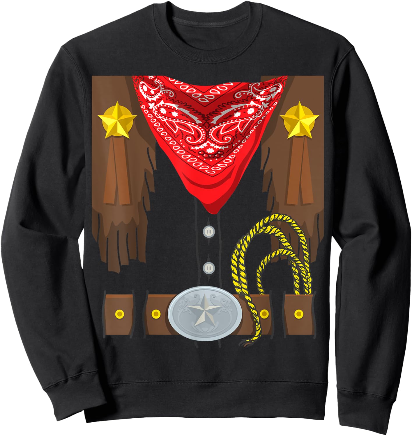 Cowboy Halloween Costume Rodeo Sheriff Sweatshirt - Sweatshirt | Black