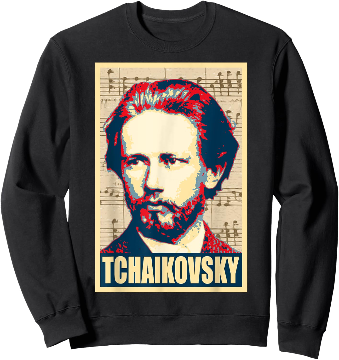 Tchaikovsky Classical Music Notes Composer Sweatshirt - Sweatshirt | Black
