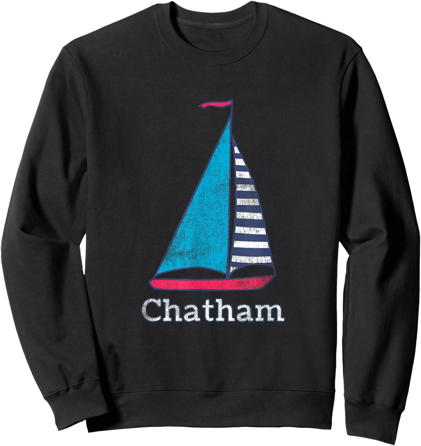 Chatham Cape Cod Massachusetts Sailing Sail Boat Nautical Sweatshirt - Sweatshirt | Black