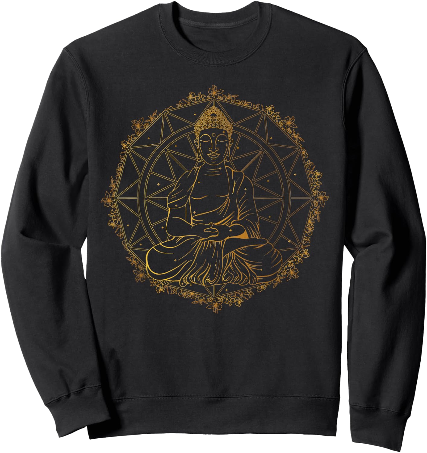 Buddha Meditation Mandala Art Yoga Buddhist Sweatshirt - Sweatshirt | Black