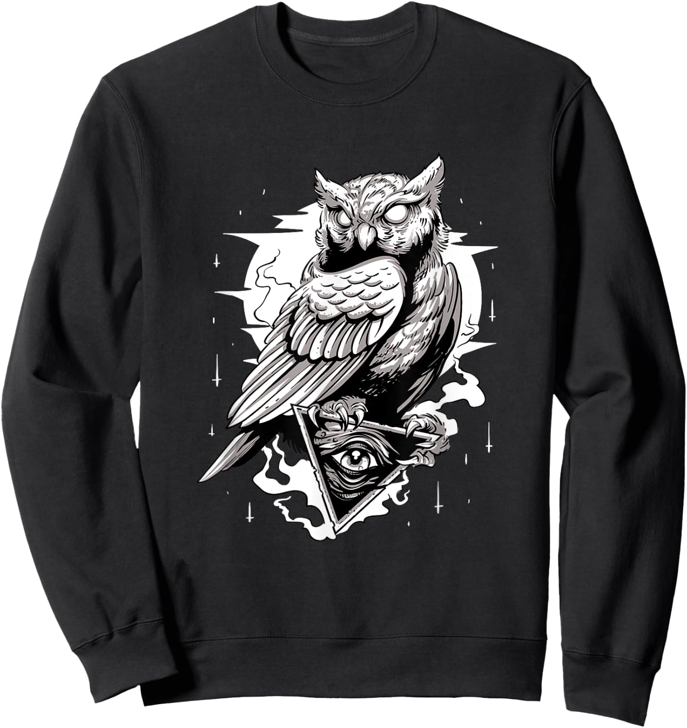 Owl Pyramid Secret Illuminati Owl Conspiracy Shirt Sweatshirt - Sweatshirt | Black