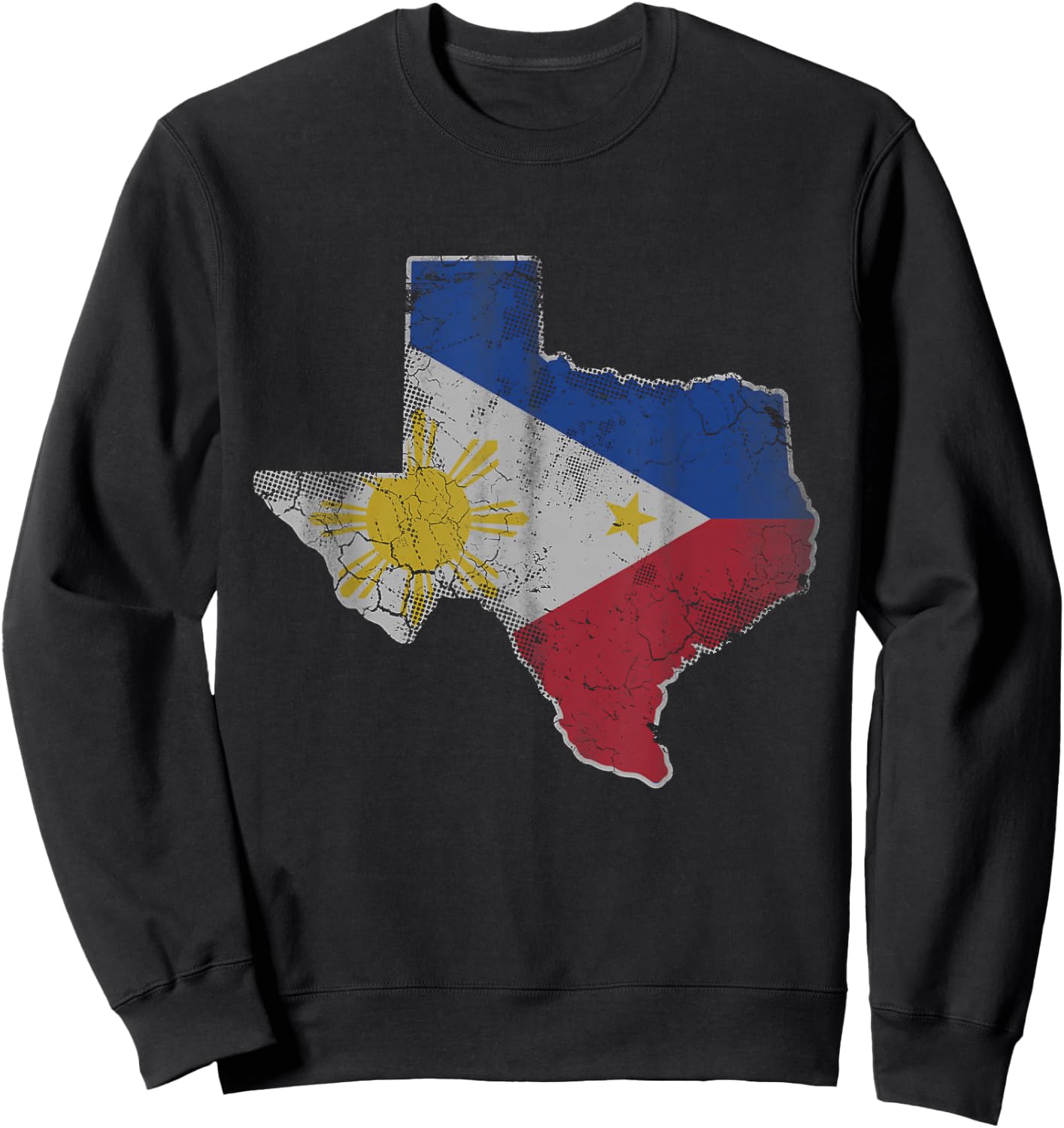 Texas Filipino American Flag Map Philippines Family Men Kids Sweatshirt - Sweatshirt | Black