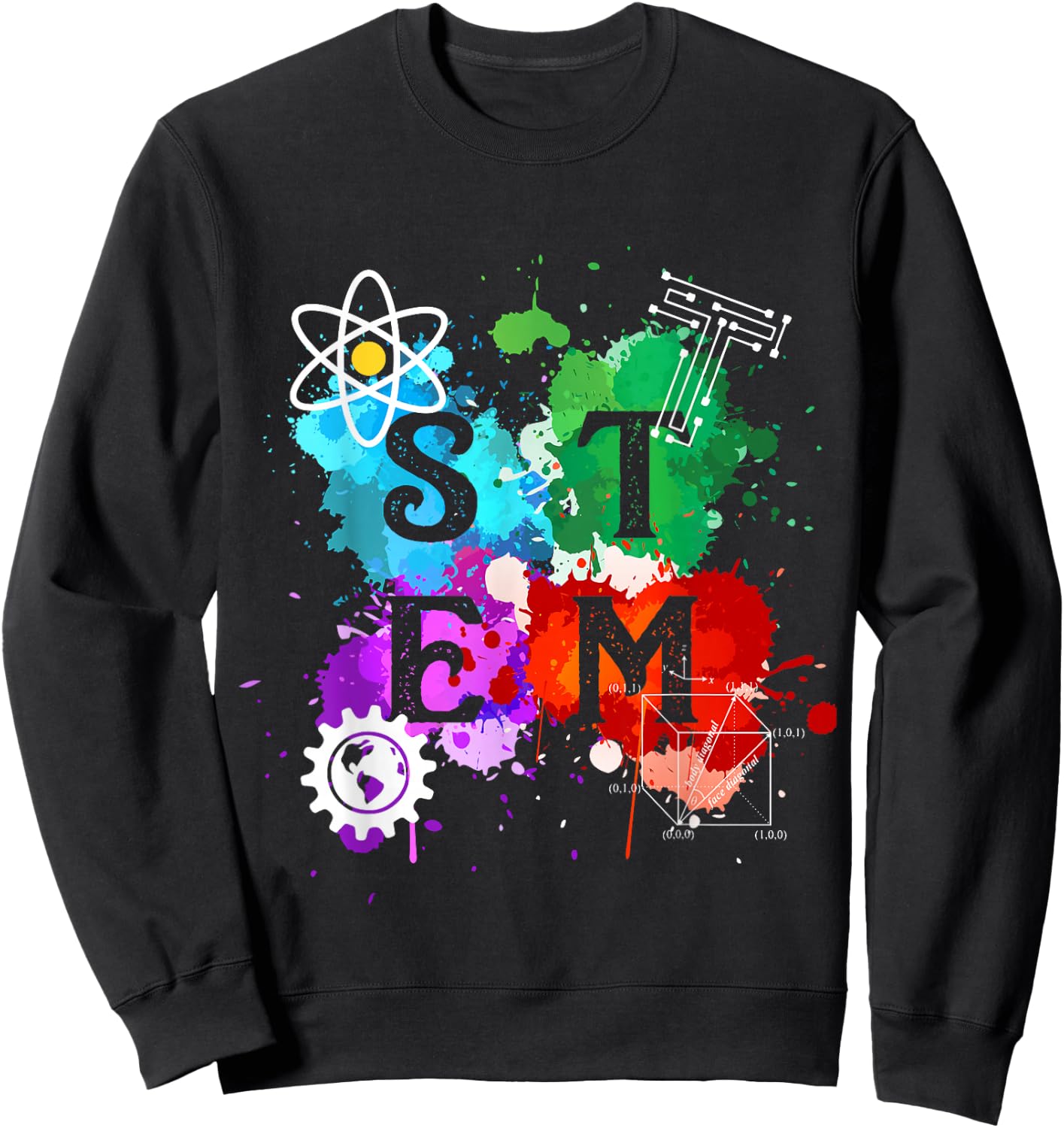 STEM Science Technology Engineering Math Teacher Gift Small Sweatshirt - Sweatshirt | Black