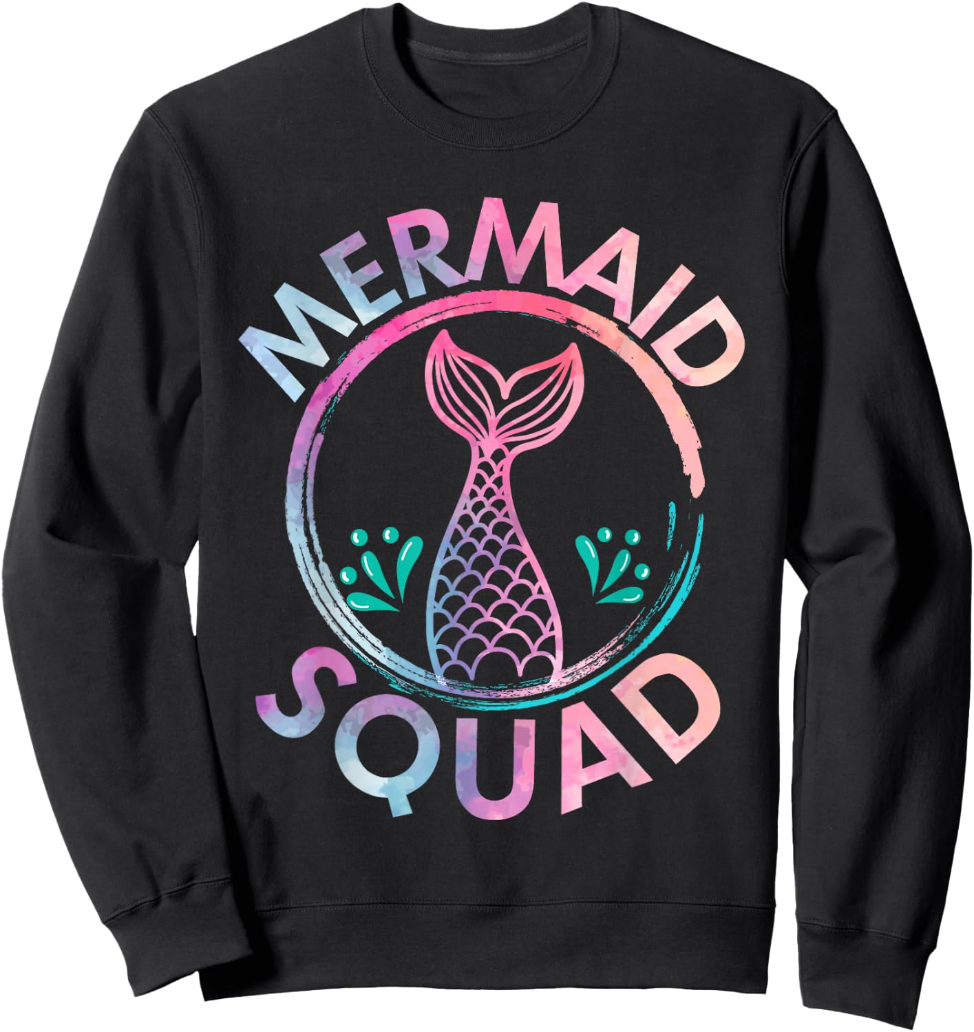 Mermaid Birthday Squad Party Matching Sweatshirt - Sweatshirt | Black
