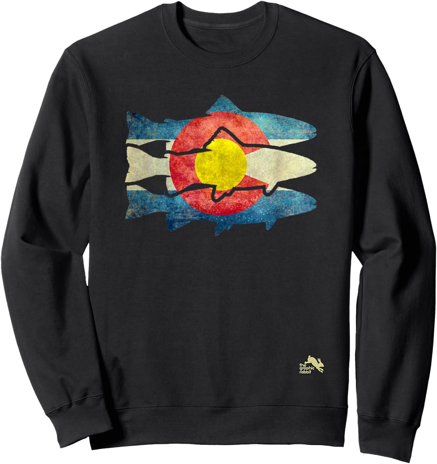 Fly Fishing Trout Sweatshirt - Sweatshirt | Black