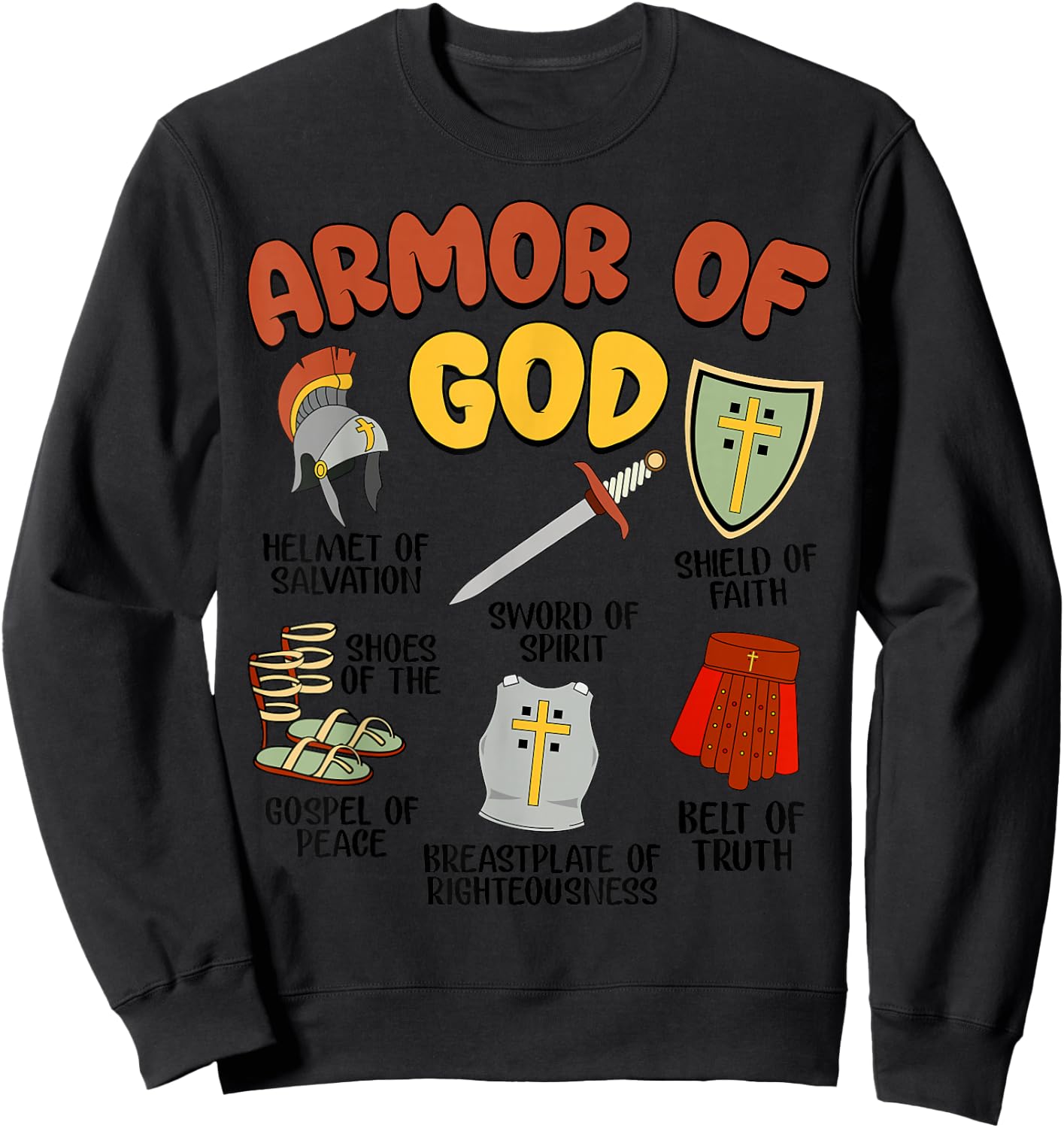 Christian Boys Armor of God Jesus Christ is King Sweatshirt - Sweatshirt | Black