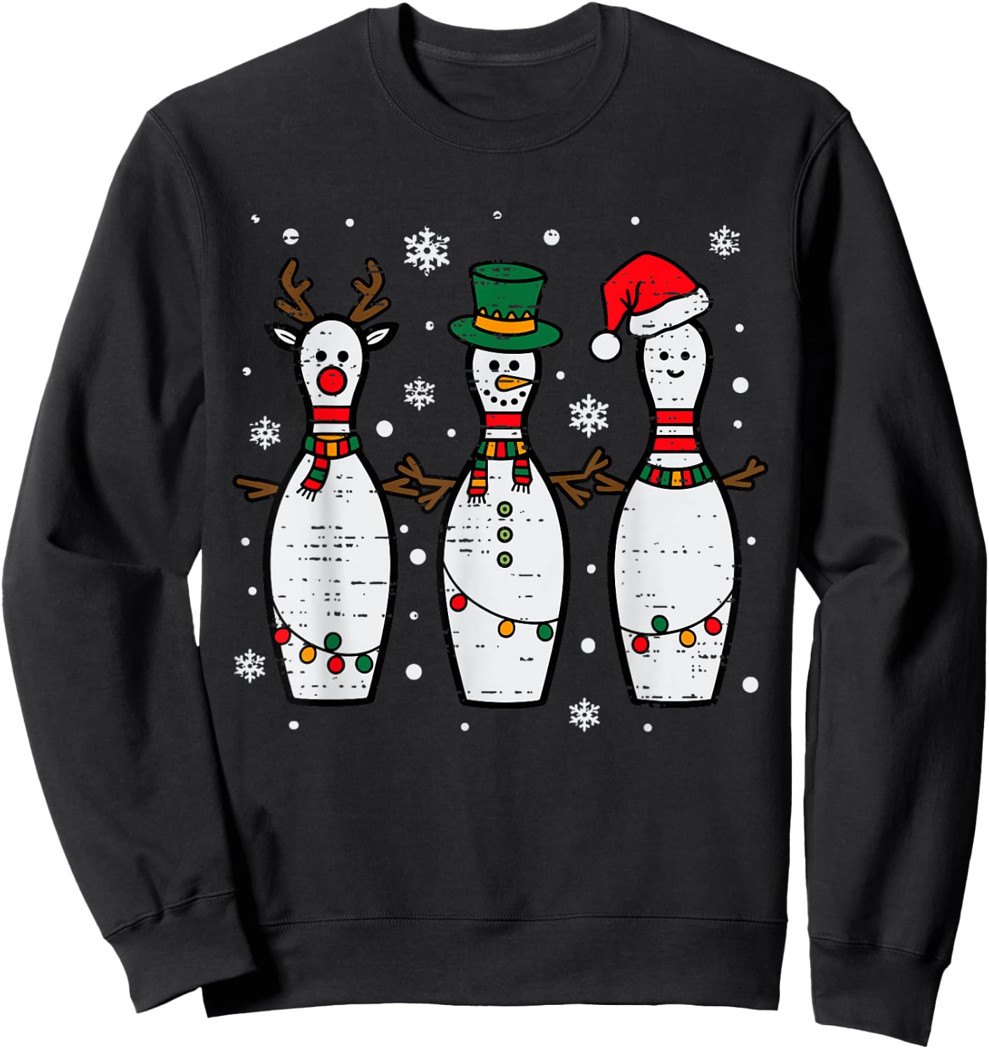 Christmas Bowling Hat Santa Bowler Xmas Sport Men Women Kids Sweatshirt - Sweatshirt | Black