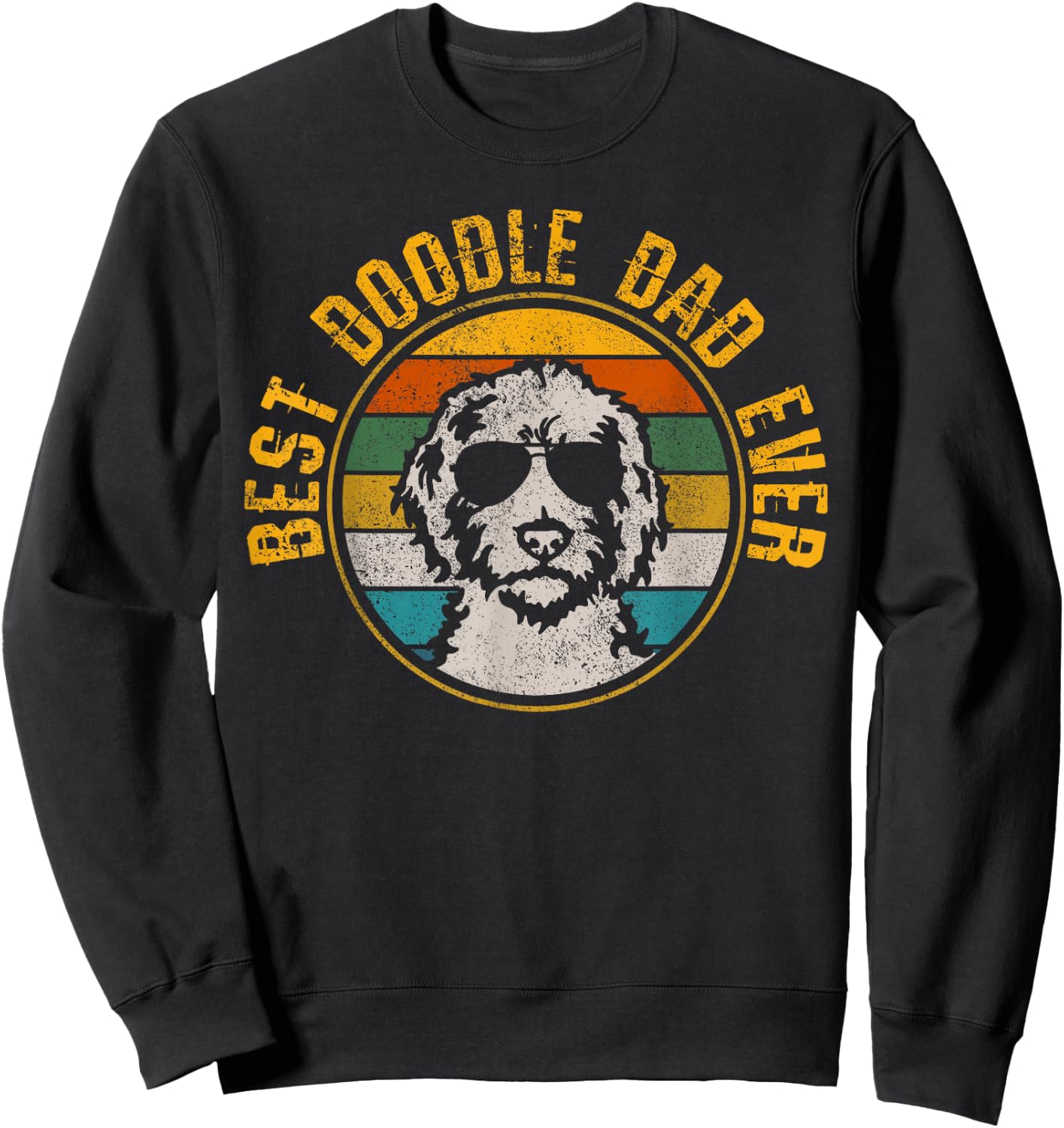 Best Doodle Dad Ever - Vintage Dog Golden Doodle Gift Sweatshirt - Sweatshirt | Black