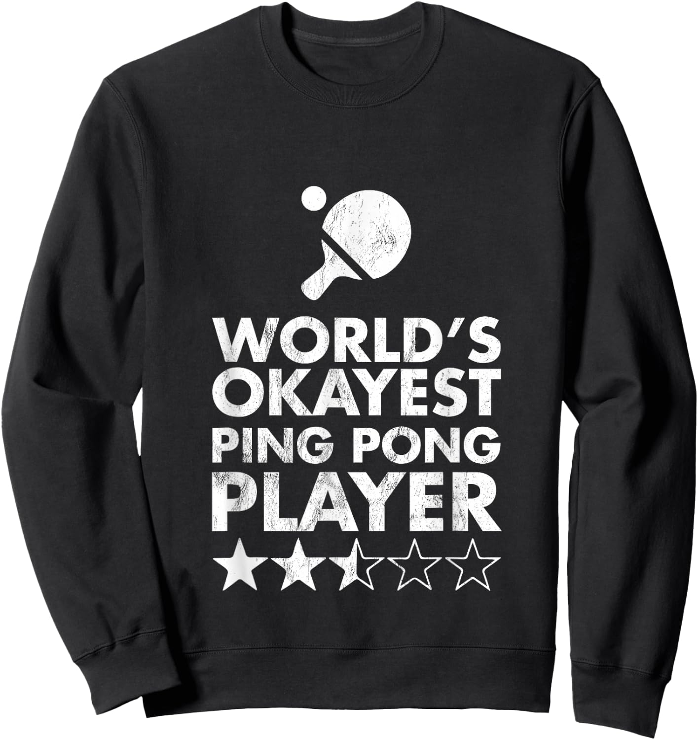 Lustige Tischtennisspieler Sport - The Okayest Ping Pong Player in the World - Black -Adults Small Classic Fit Short Sleeve Sweatshirt - Sweatshirt | Black