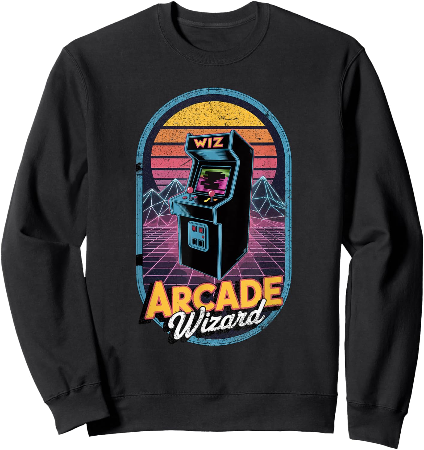 Arcade Wizard Retro Gaming 80s Style Sweatshirt - Sweatshirt | Black